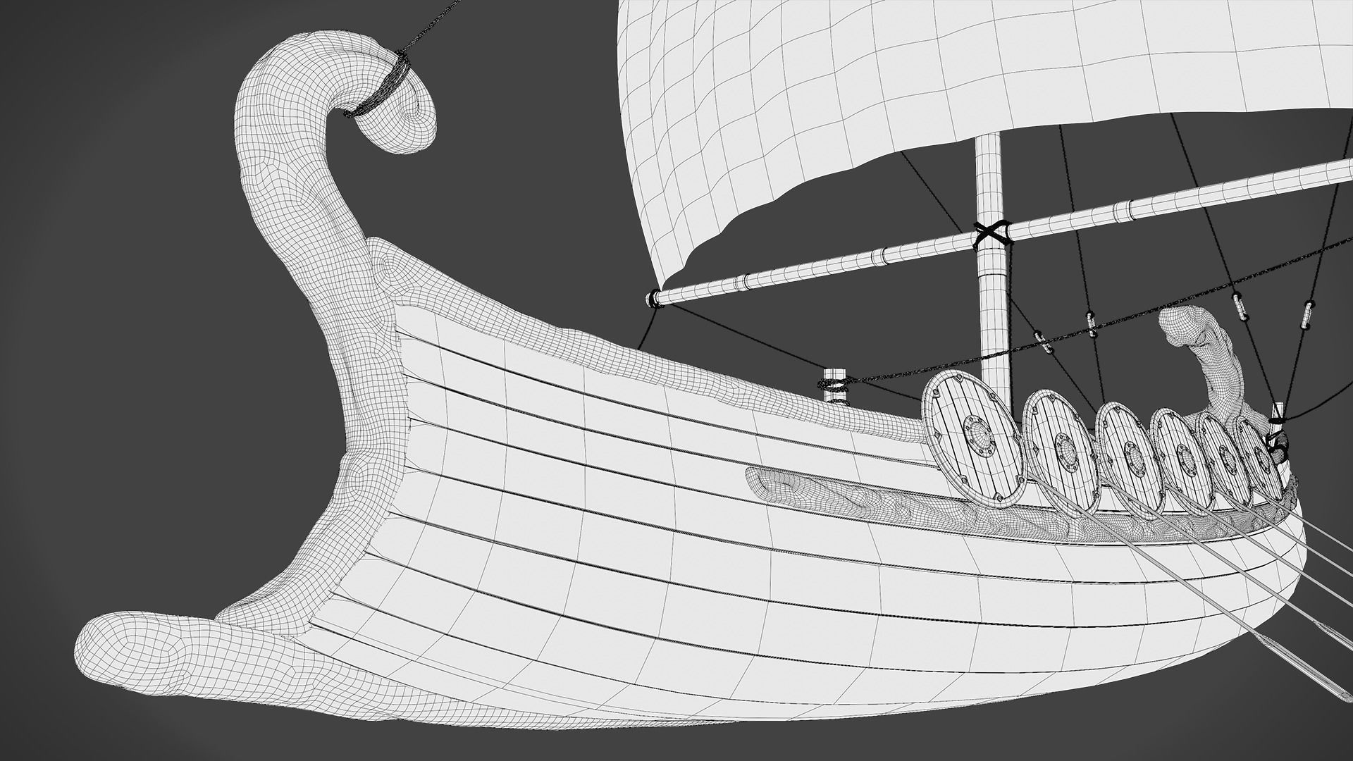 Stylized Roman Ship 3D model_8