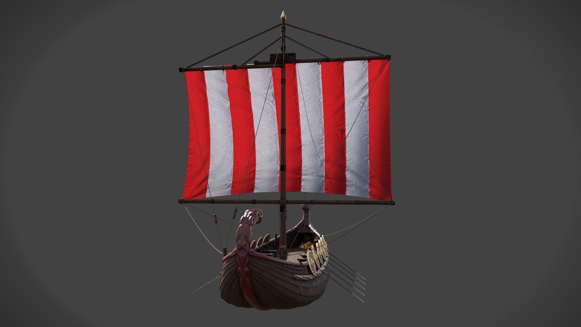 Stylized Roman Ship 3D model_4