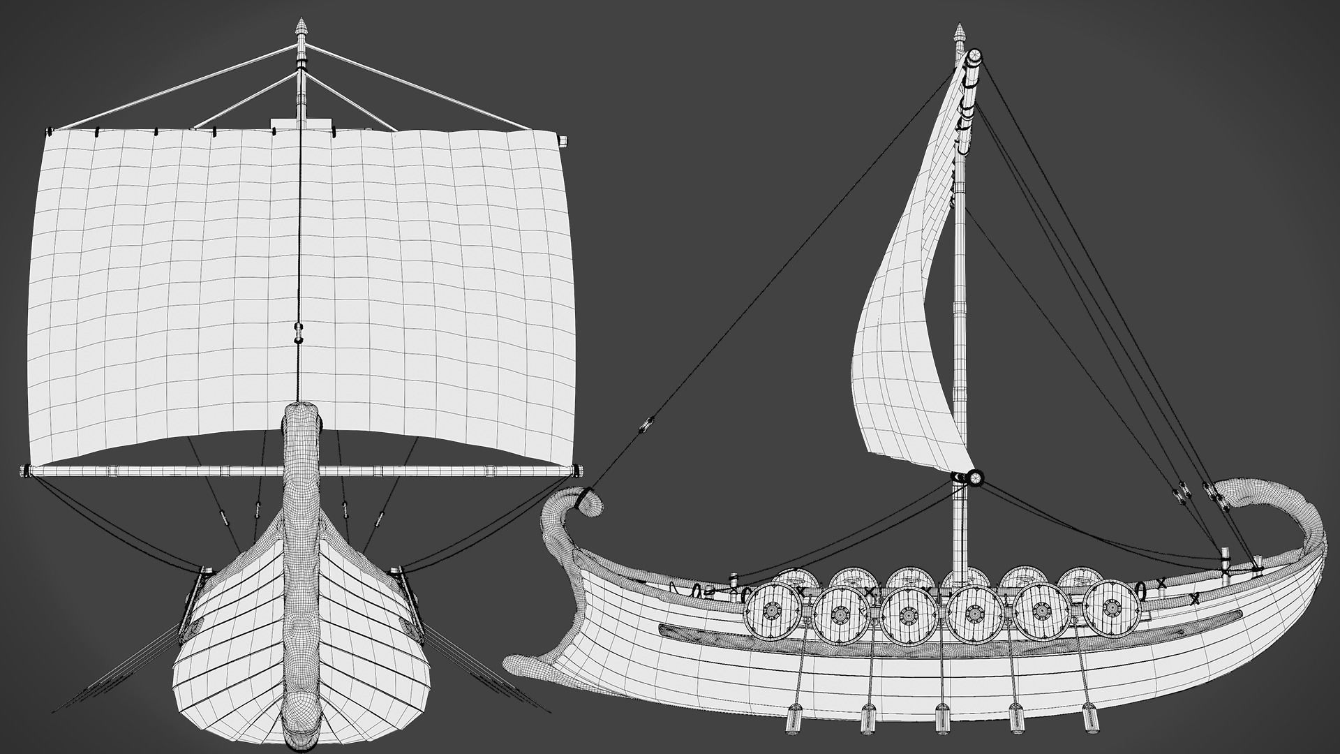 Stylized Roman Ship 3D model_9