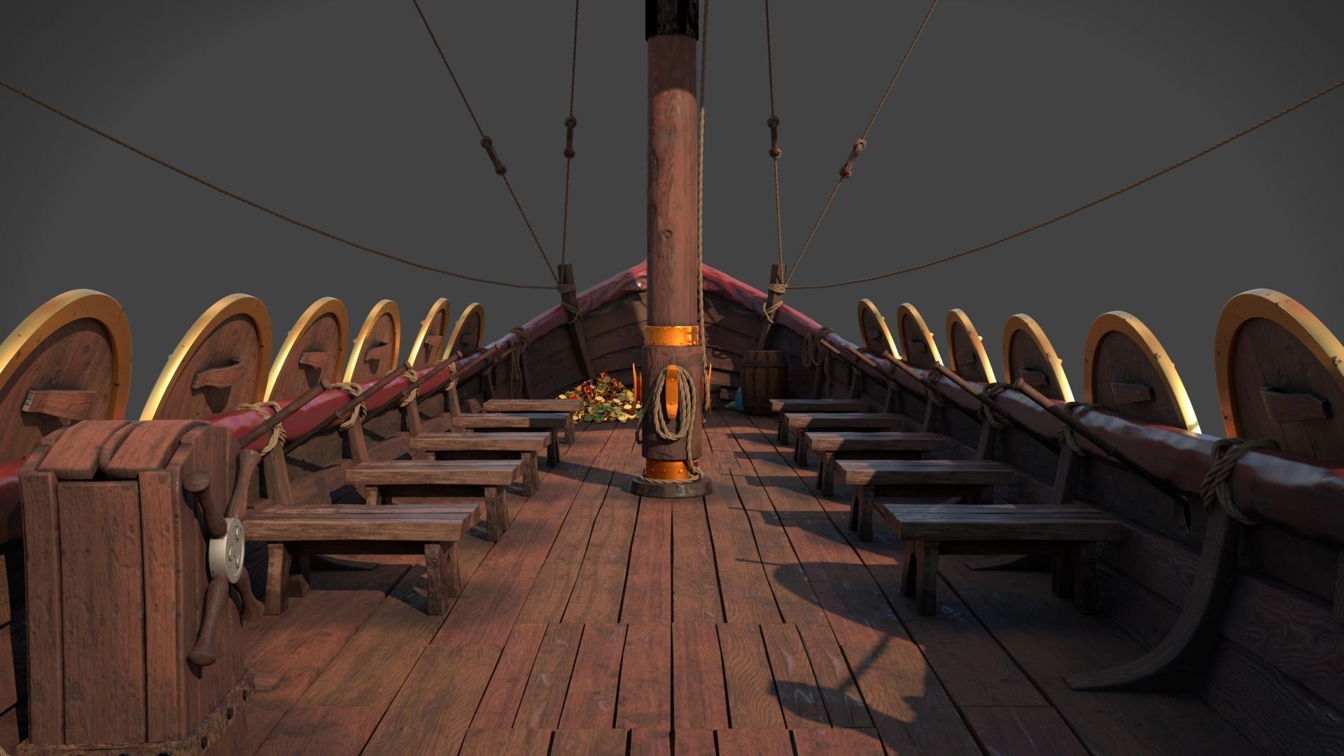 Stylized Roman Ship 3D model_5