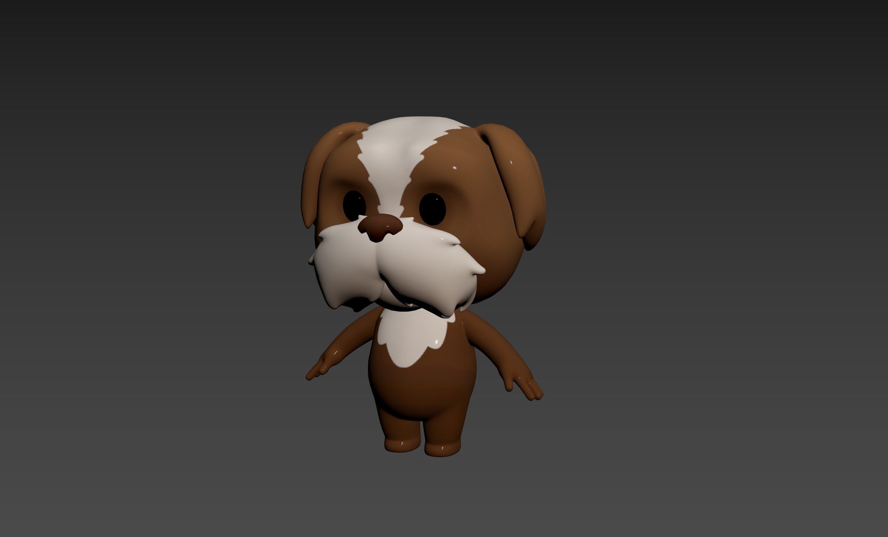 Character199 Shih Tzu Dog 3D model_10
