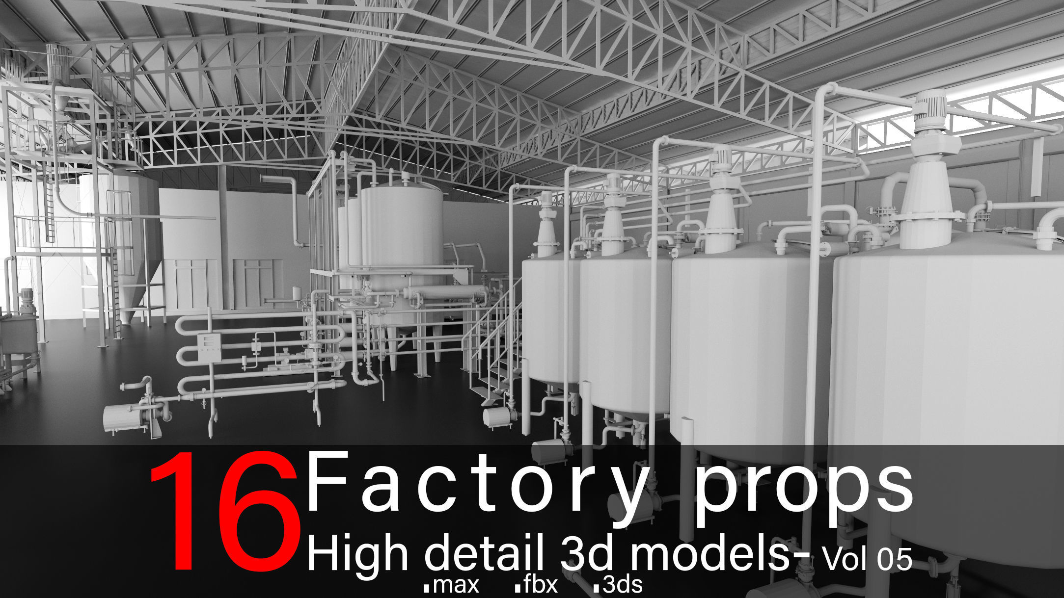 16 Factory Props-High detail 3d models- Vol 05 3D model_2