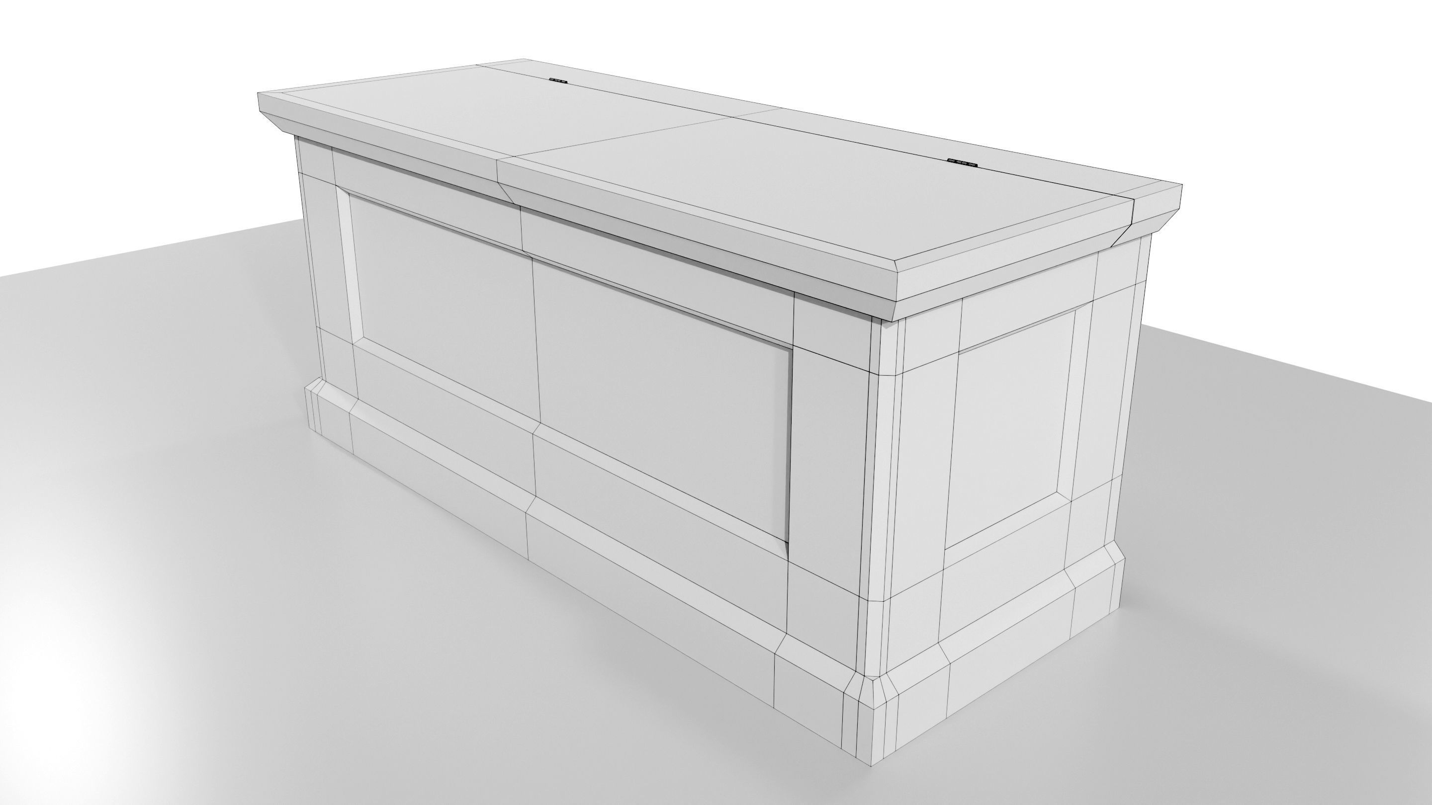 Wooden Chest 3D model_22