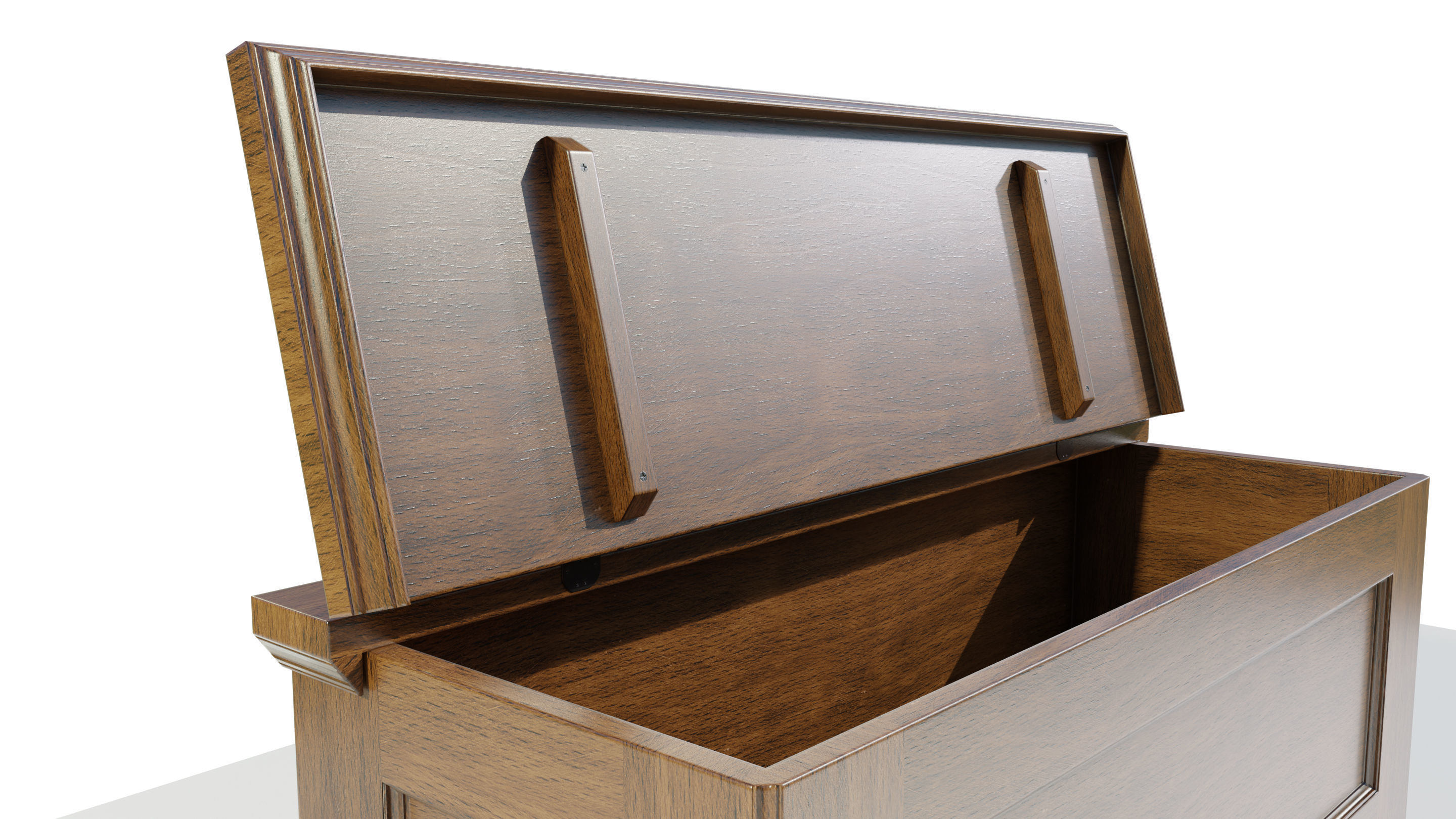 Wooden Chest 3D model_7