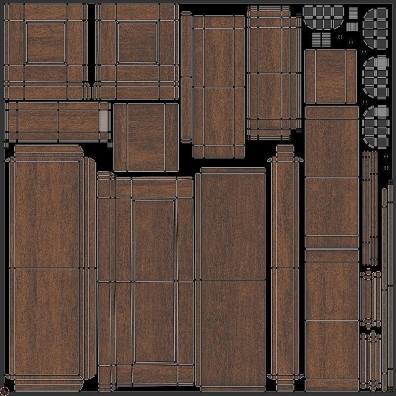 Wooden Chest 3D model_20