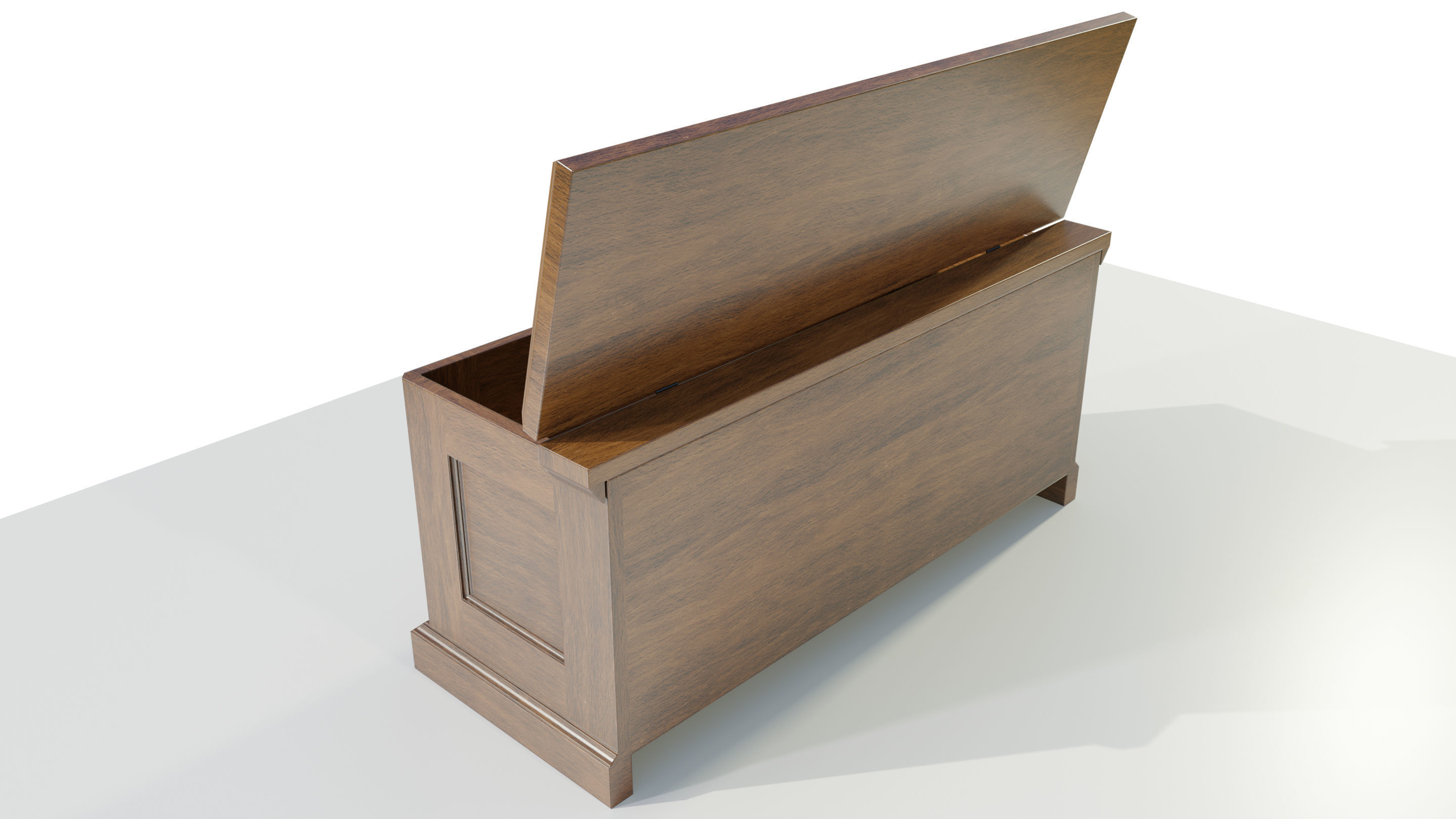 Wooden Chest 3D model_4