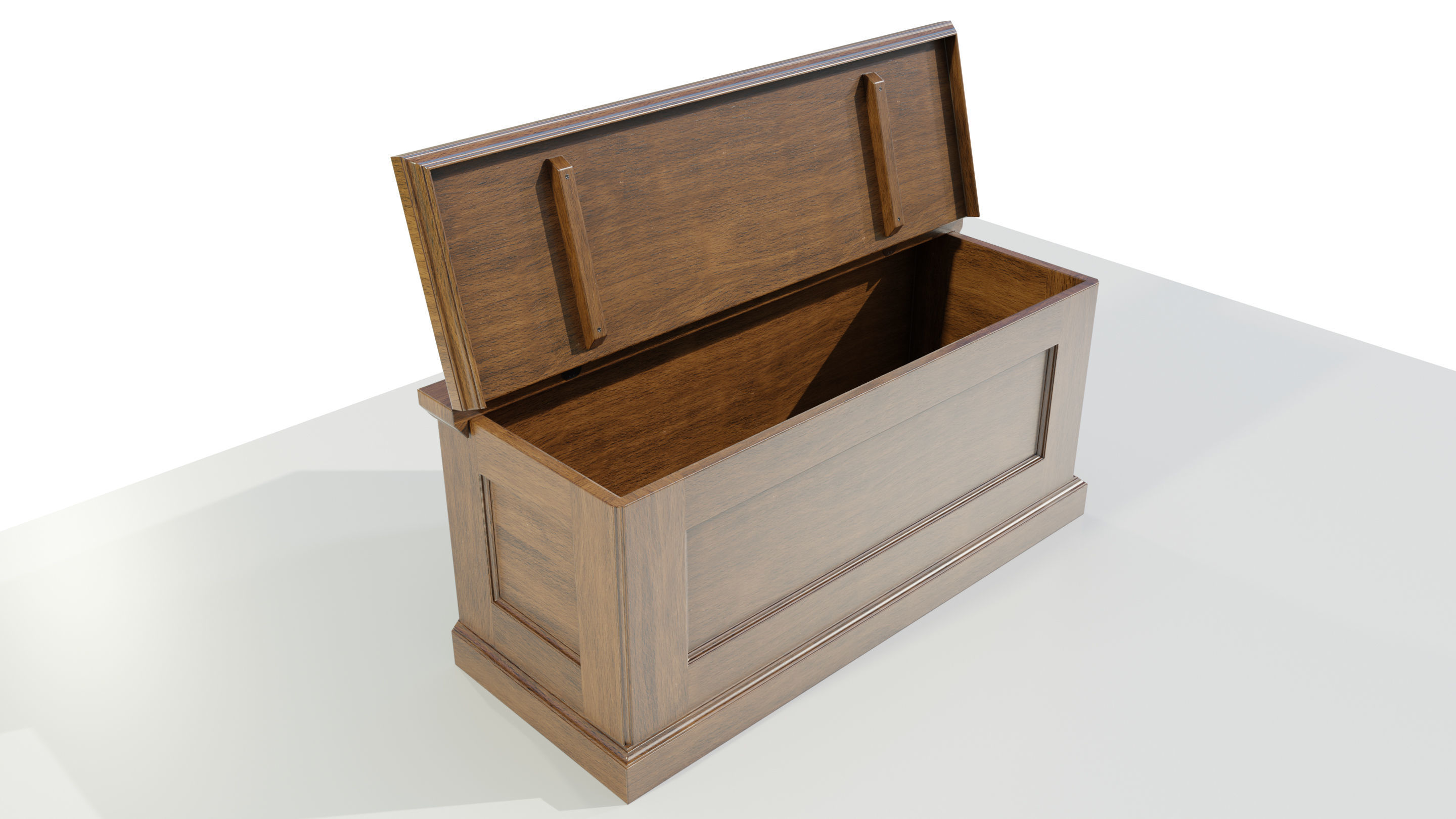 Wooden Chest 3D model_2