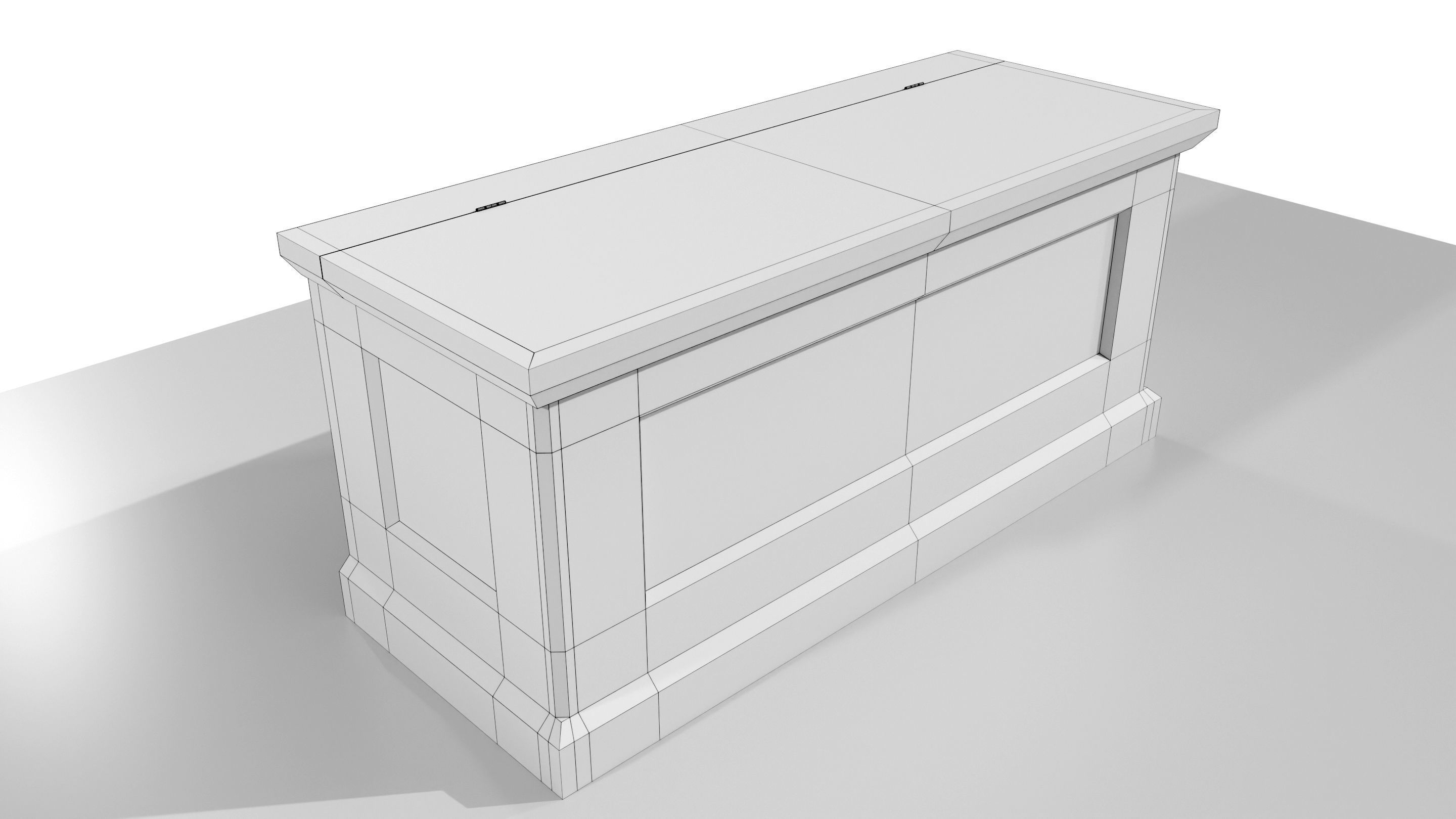 Wooden Chest 3D model_21