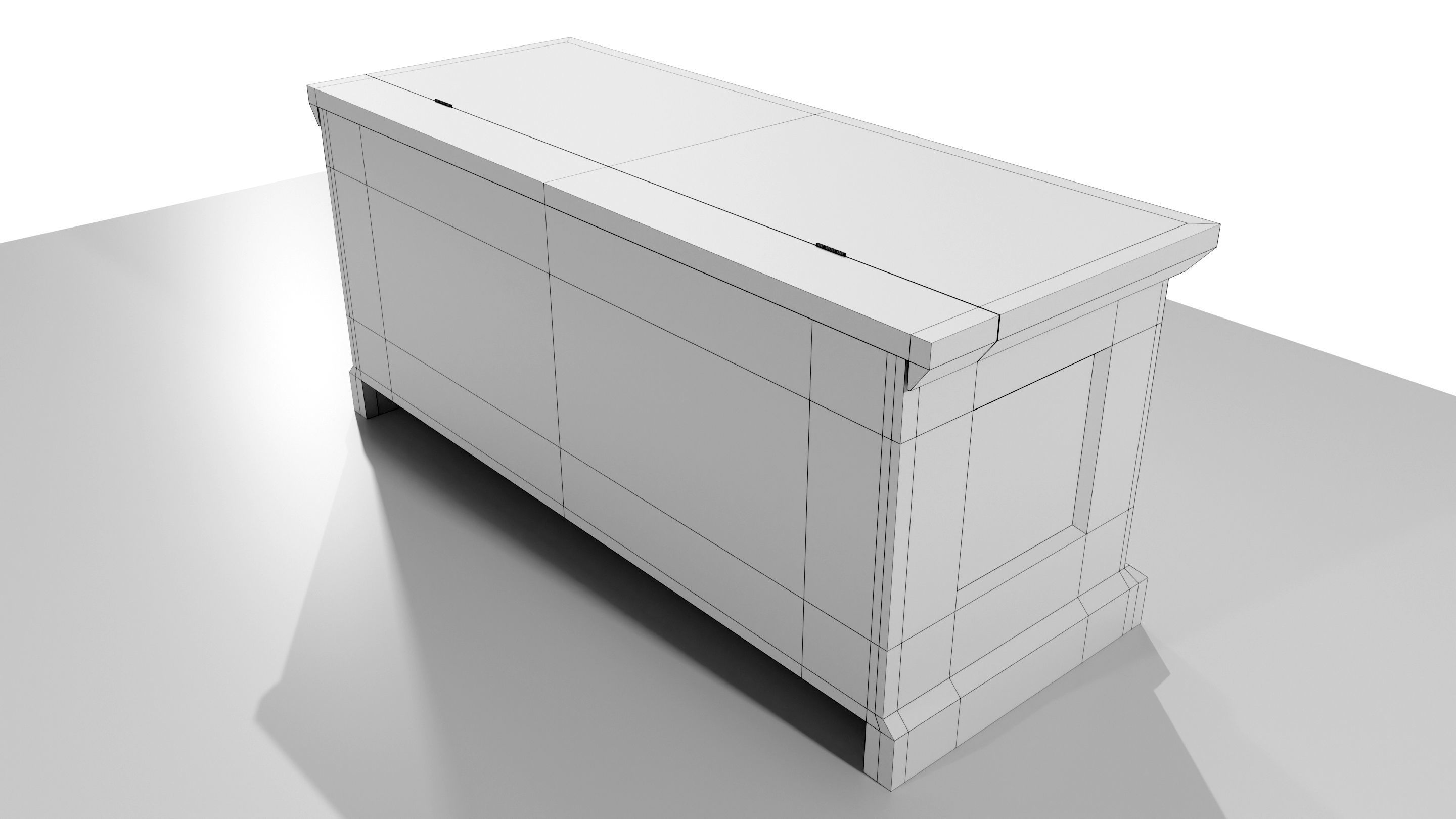 Wooden Chest 3D model_24