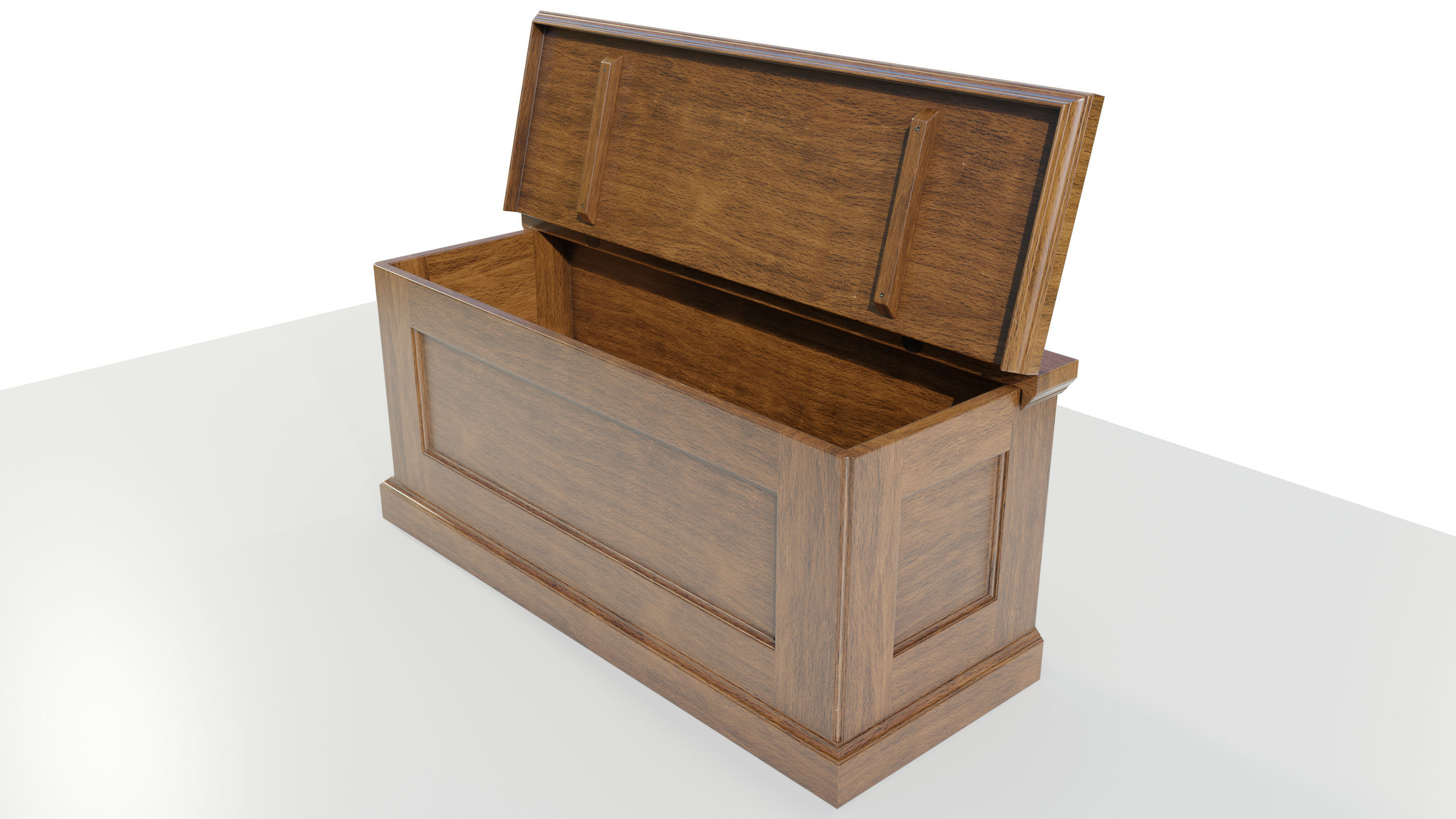 Wooden Chest 3D model_3
