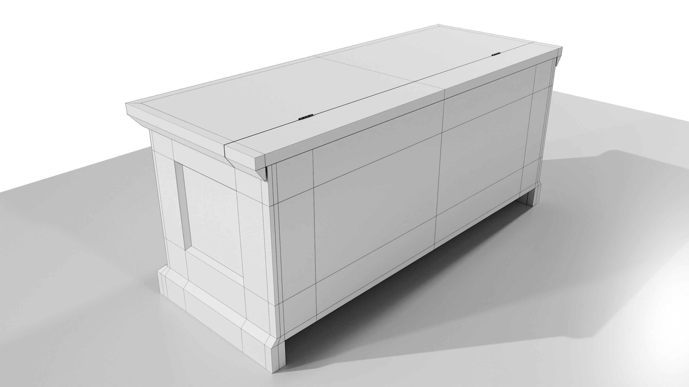 Wooden Chest 3D model_23