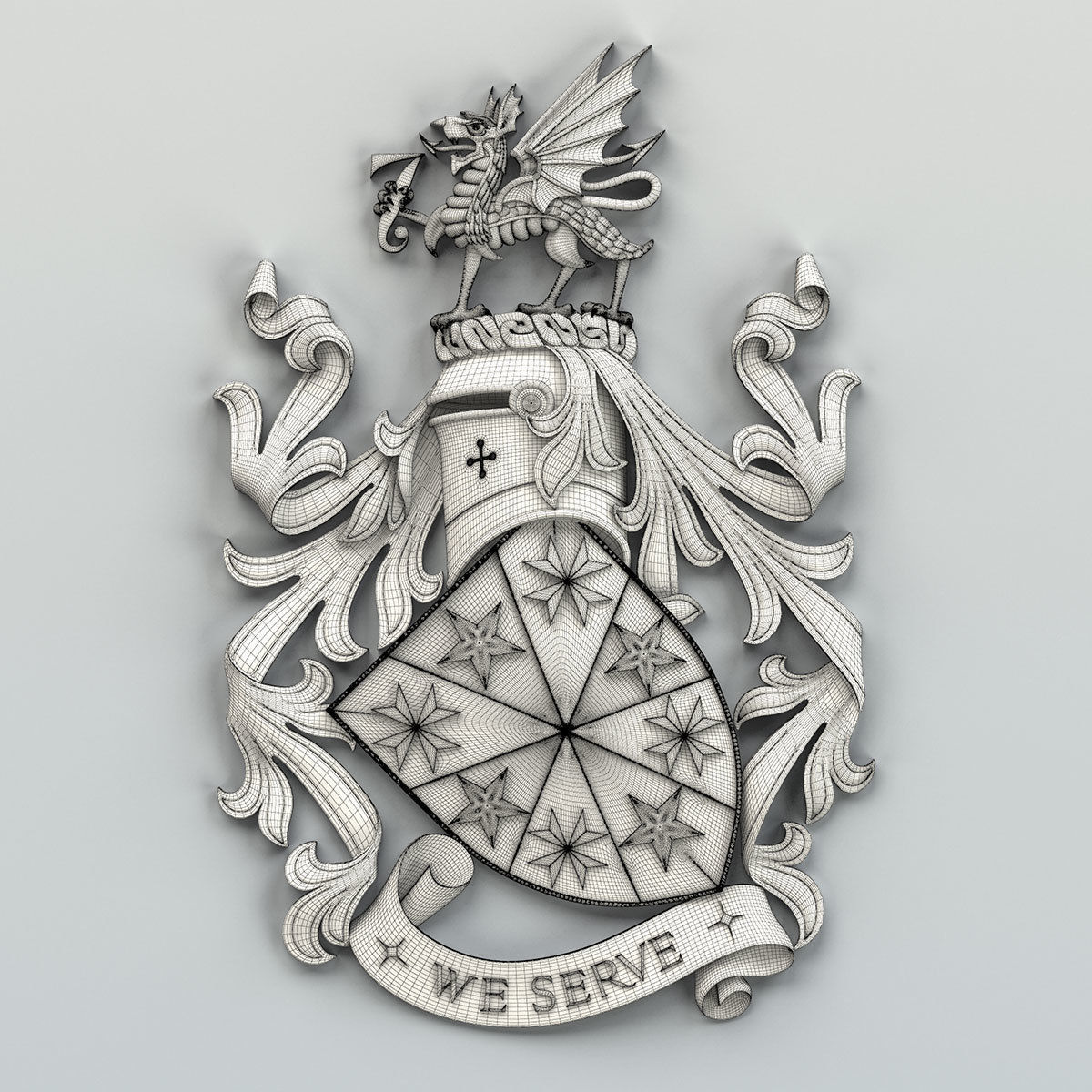 Coat of arms decorative 008 3D model_5
