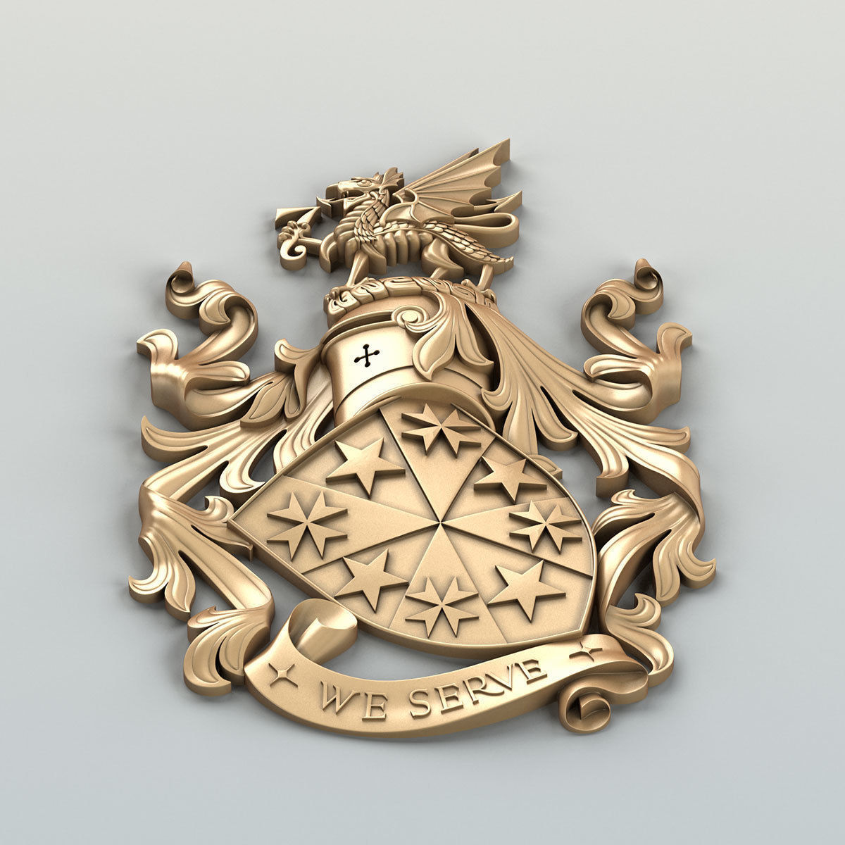 Coat of arms decorative 008 3D model_3