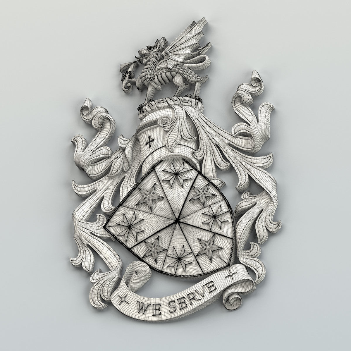 Coat of arms decorative 008 3D model_7
