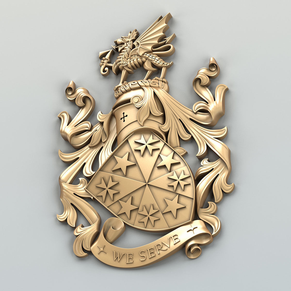 Coat of arms decorative 008 3D model_4