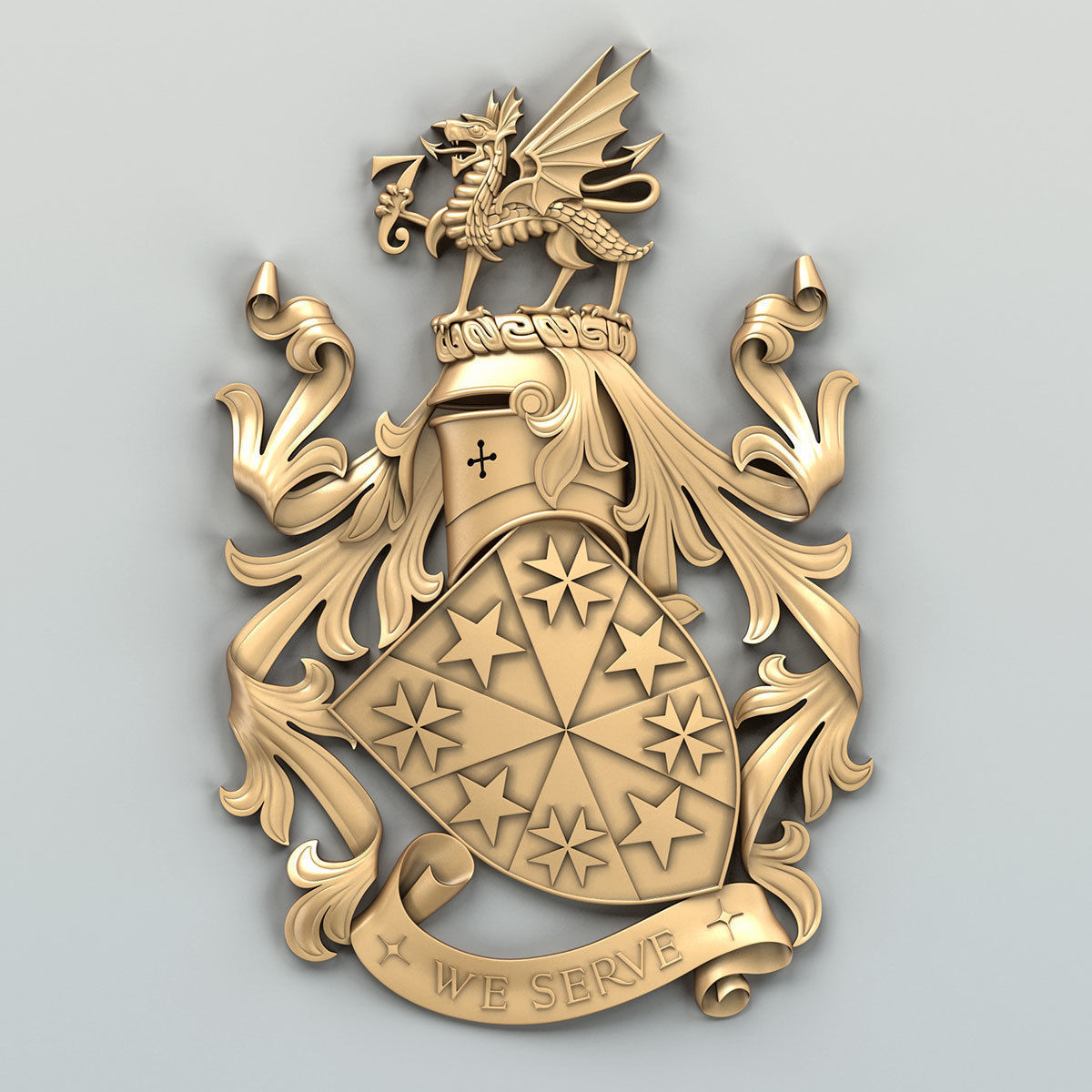 Coat of arms decorative 008 3D model_1