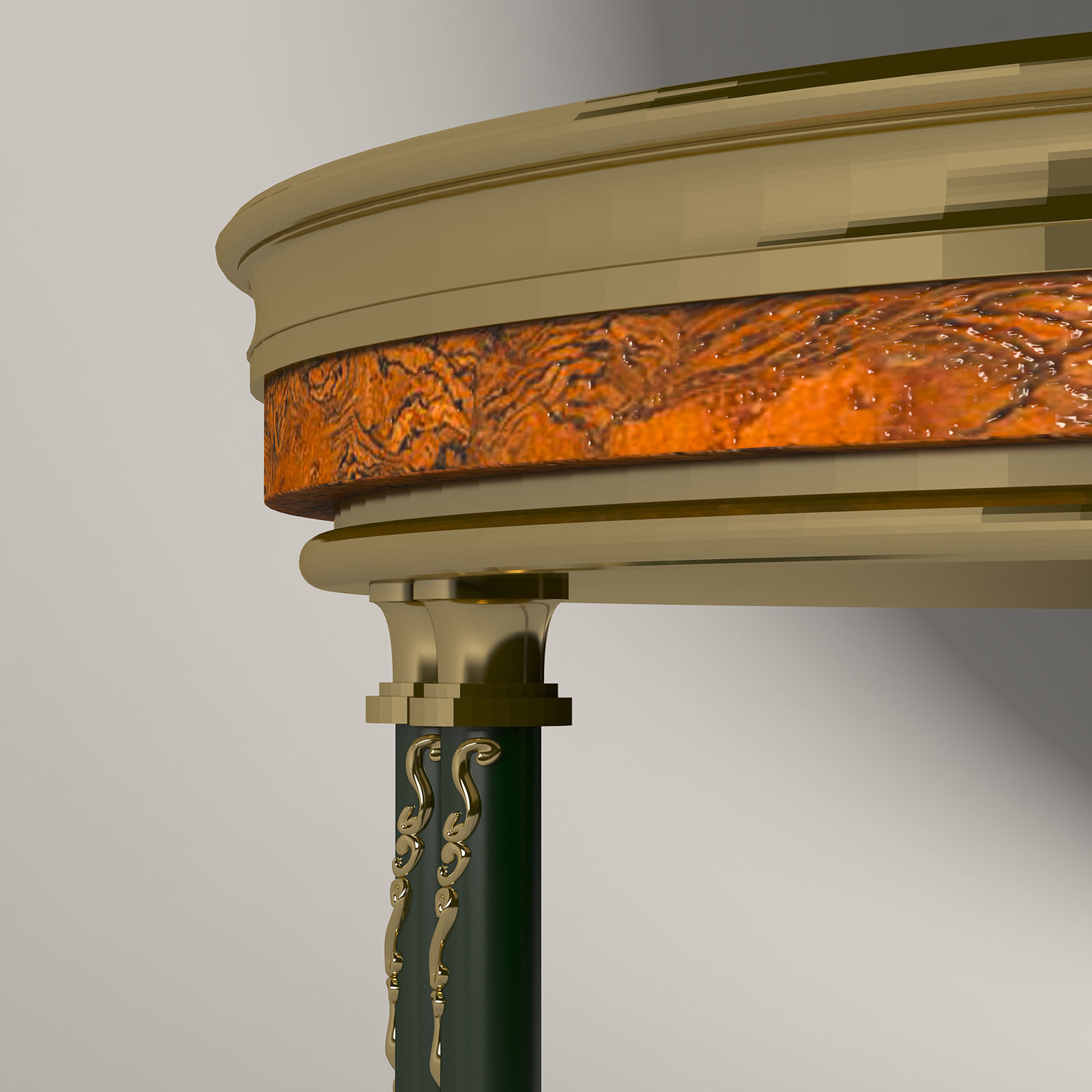 Classic coffee table 3D model_5