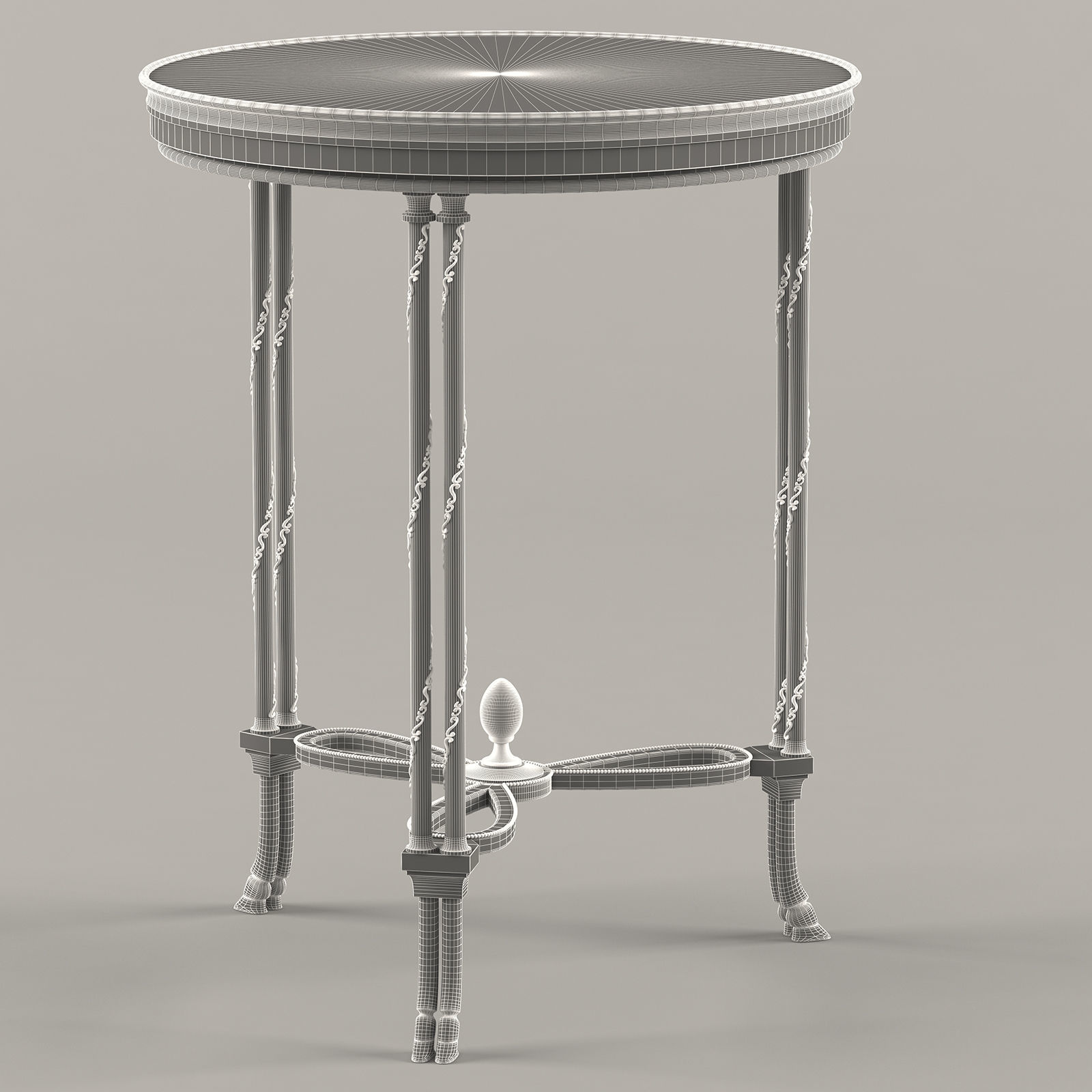 Classic coffee table 3D model_8