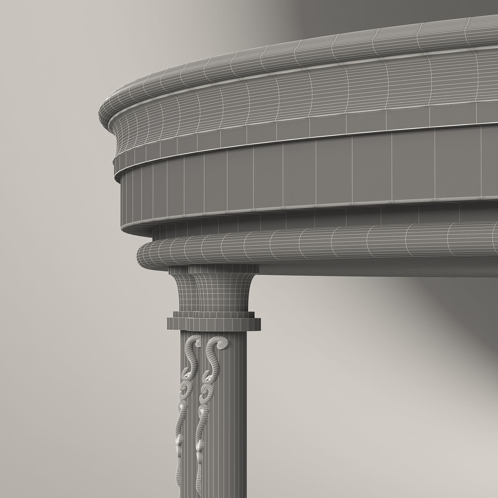 Classic coffee table 3D model_7