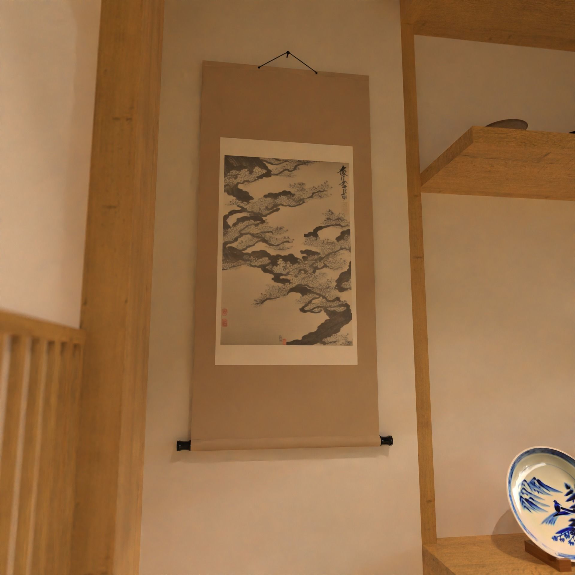 Hanging scroll 02 3D print model_4