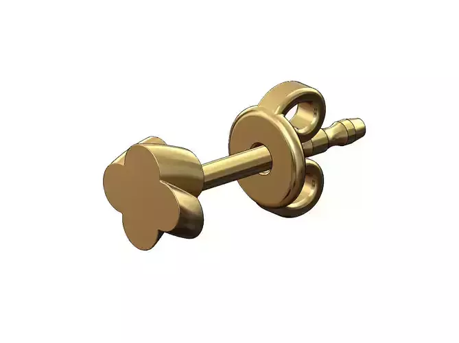 Twisted small clover stud earring