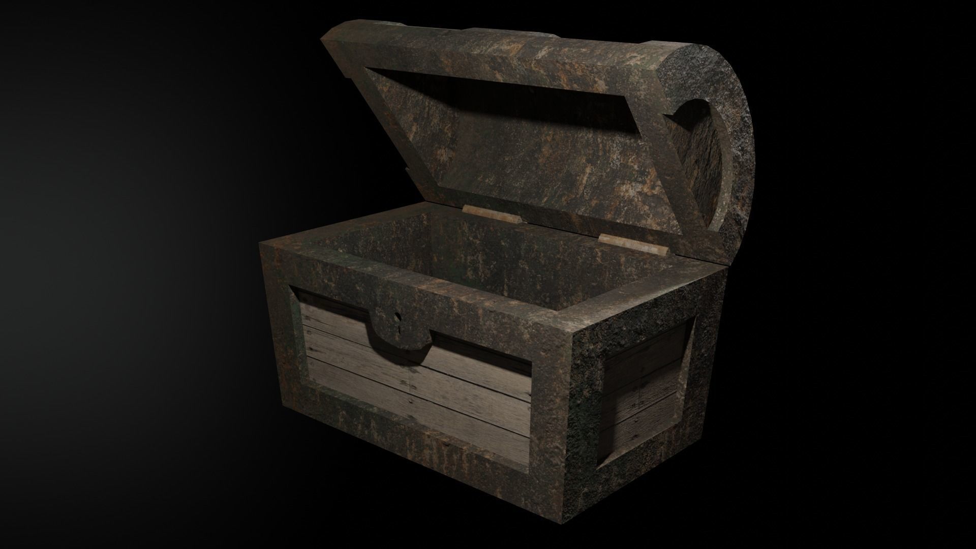 Chest model PBR low-poly game ready wooden Low-poly 3D model_3