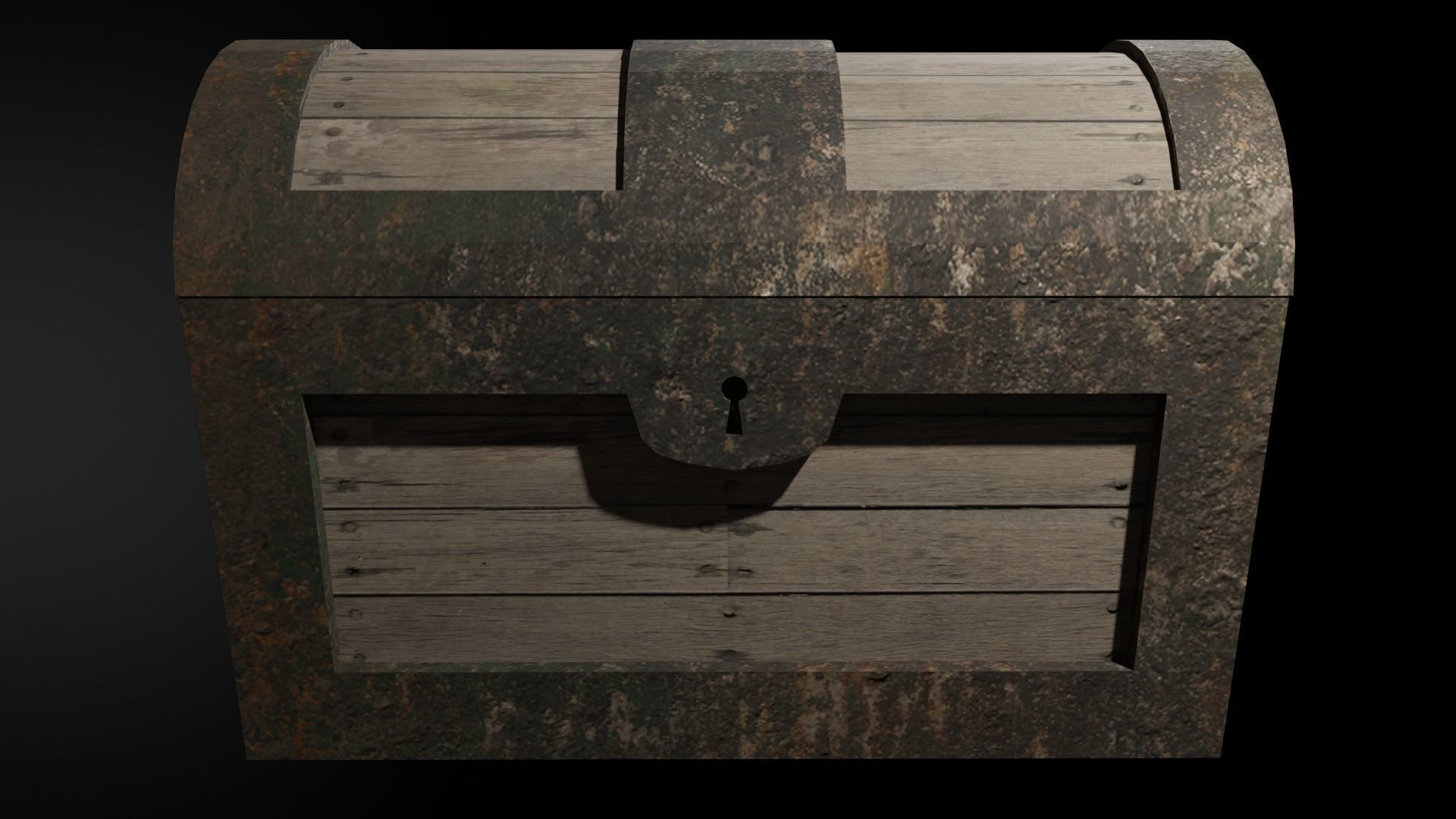 Chest model PBR low-poly game ready wooden Low-poly 3D model_1