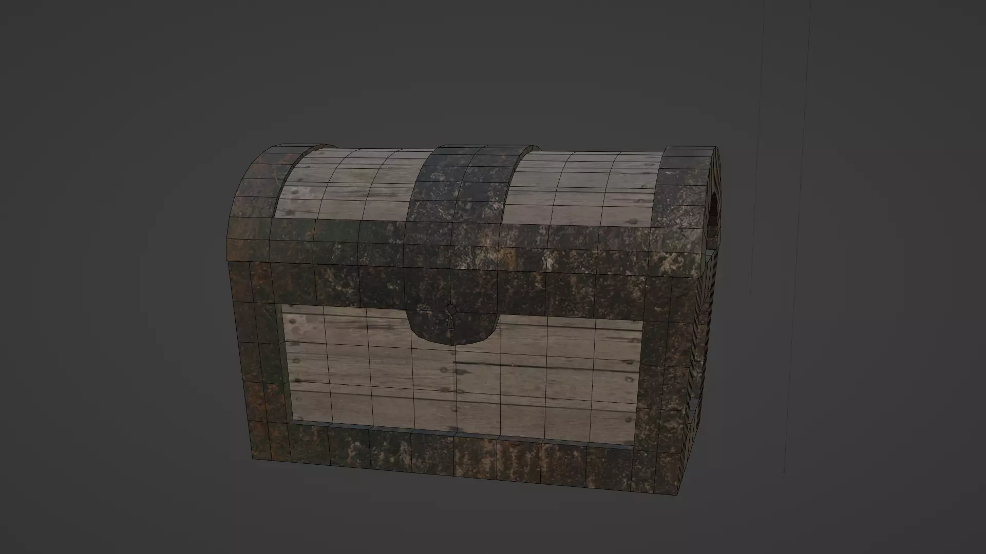 Chest model PBR low-poly game ready wooden Low-poly 3D model_0