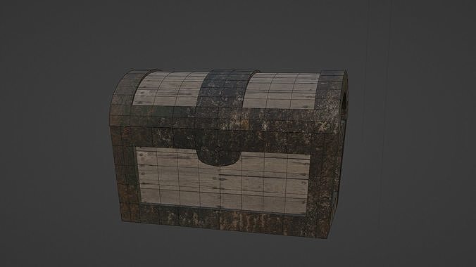 Chest model PBR low-poly game ready wooden Low-poly 3D model