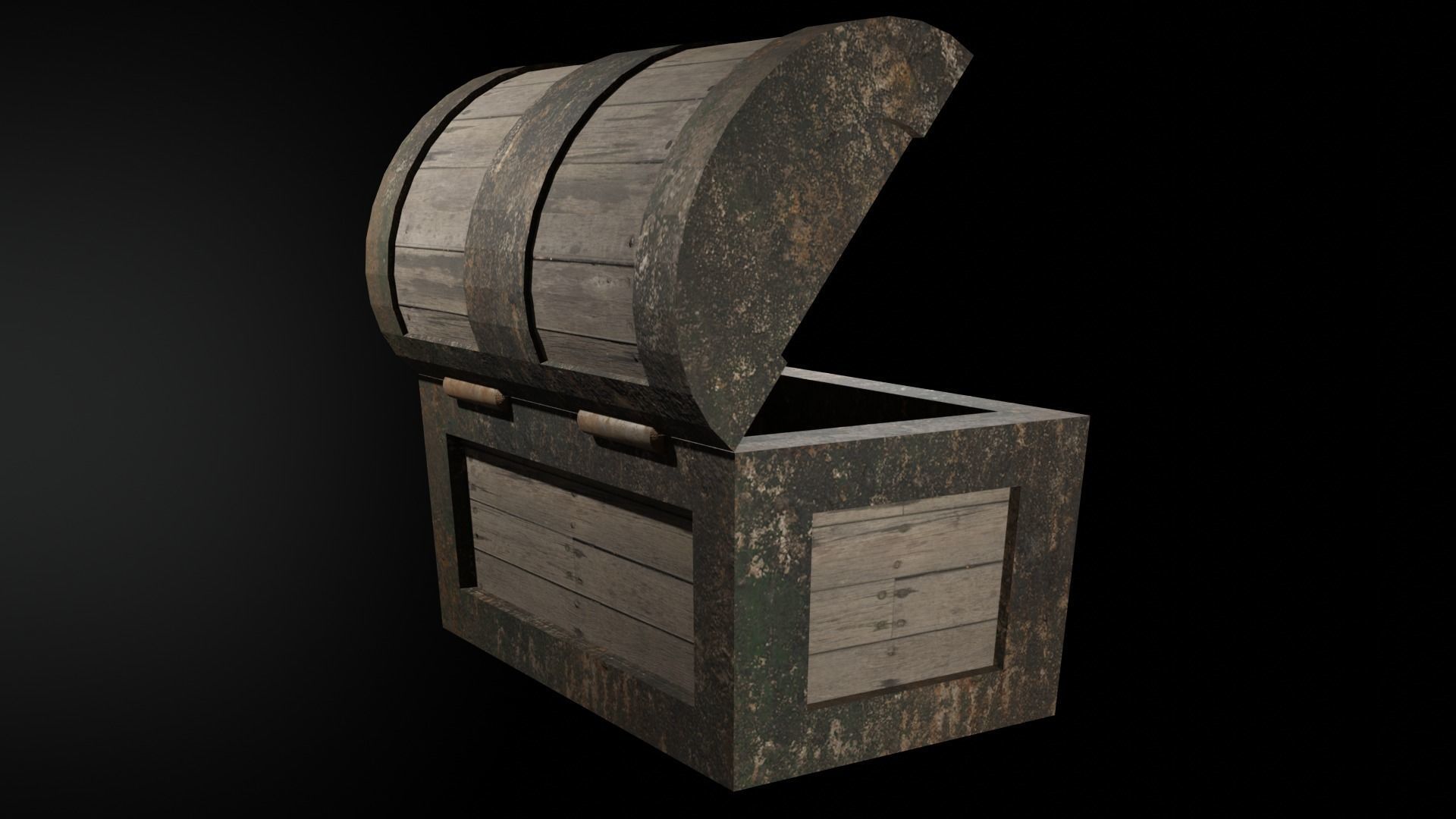 Chest model PBR low-poly game ready wooden Low-poly 3D model_4