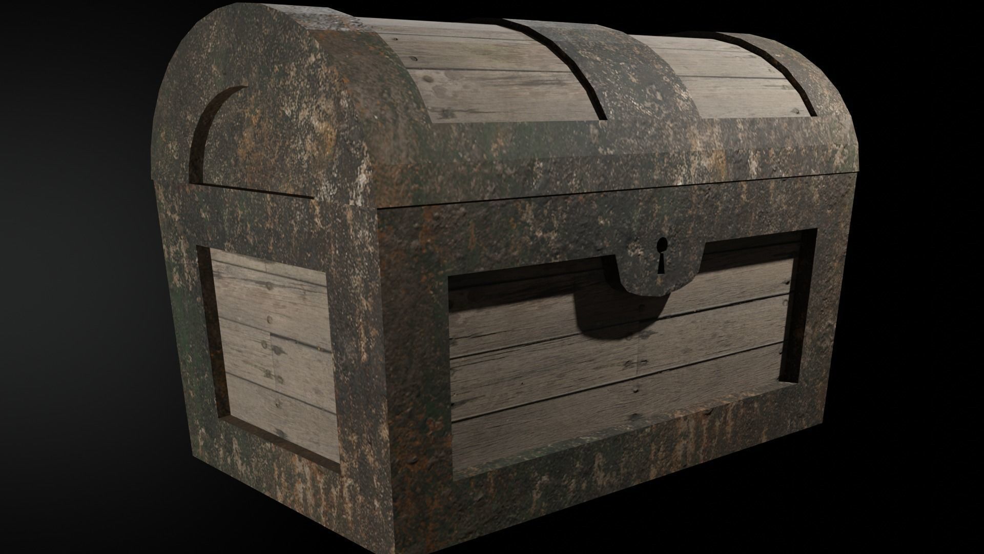 Chest model PBR low-poly game ready wooden Low-poly 3D model_5