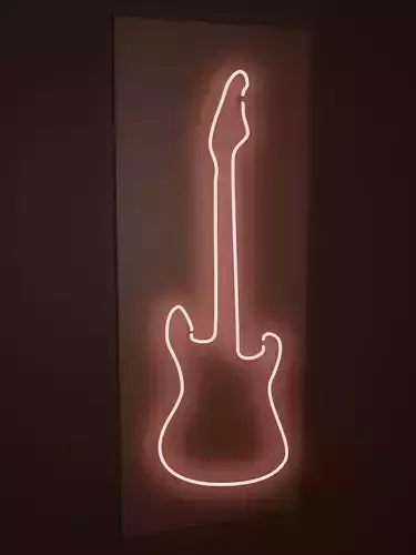 Neon Guitar Low-poly 3D model