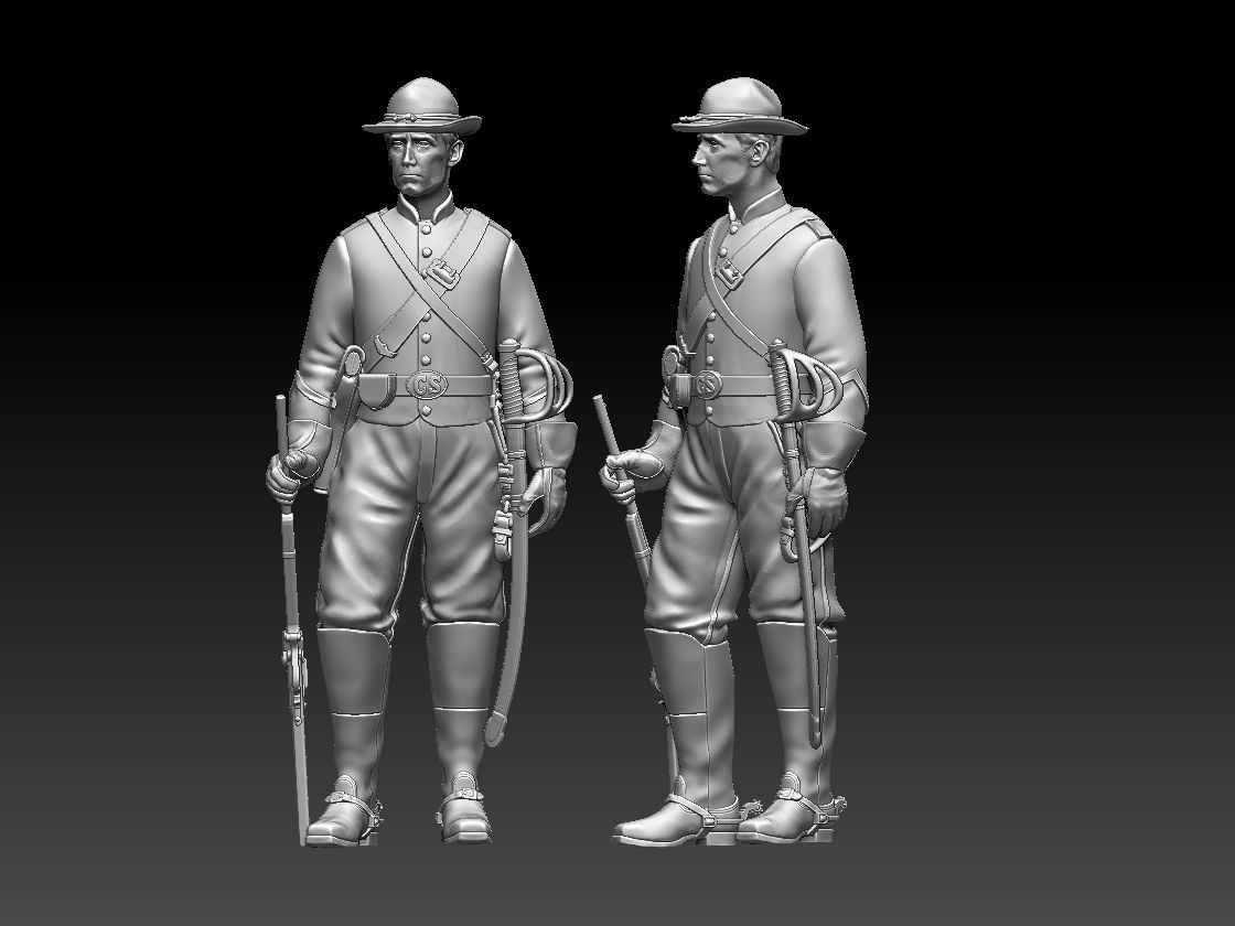 Soldier Confederate  cavalry 3D print model_45