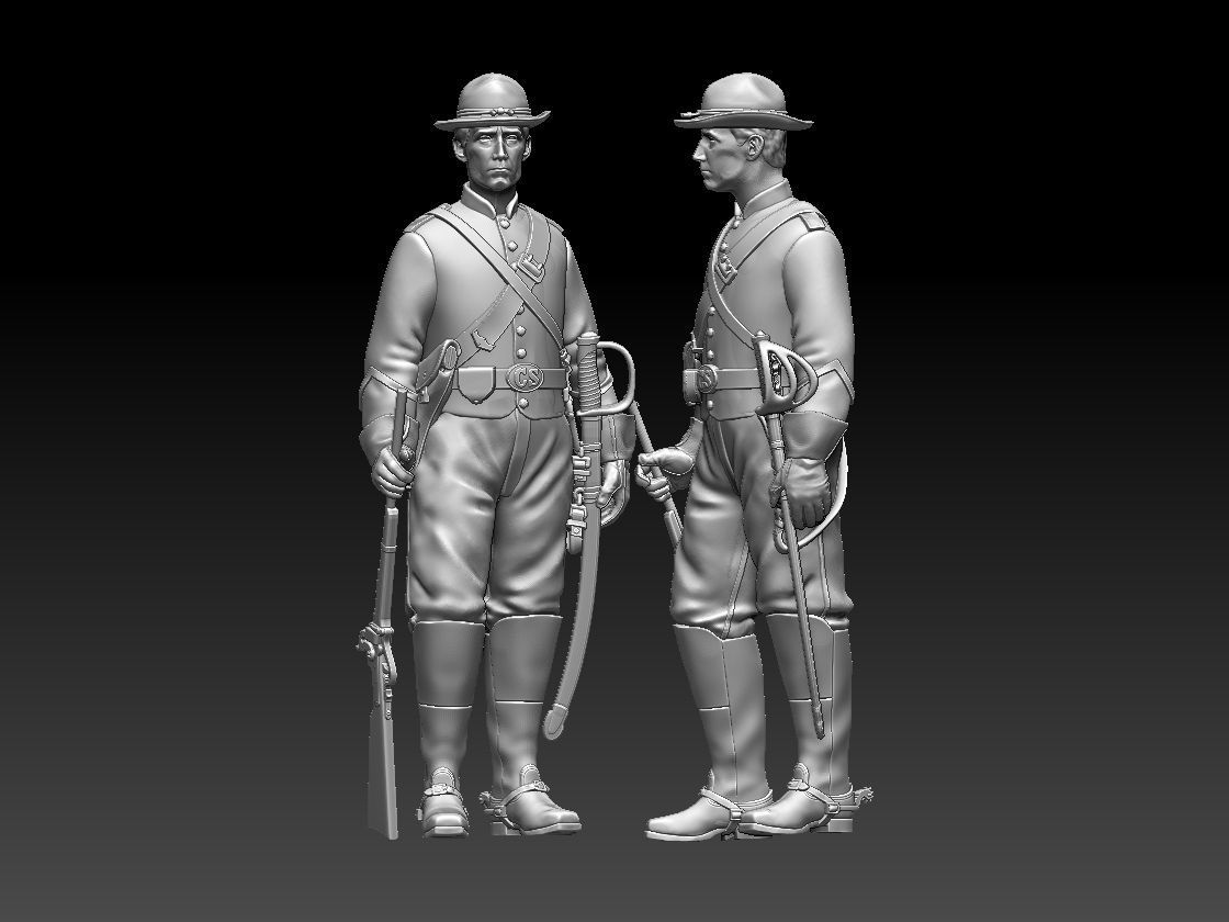 Soldier Confederate  cavalry 3D print model_54