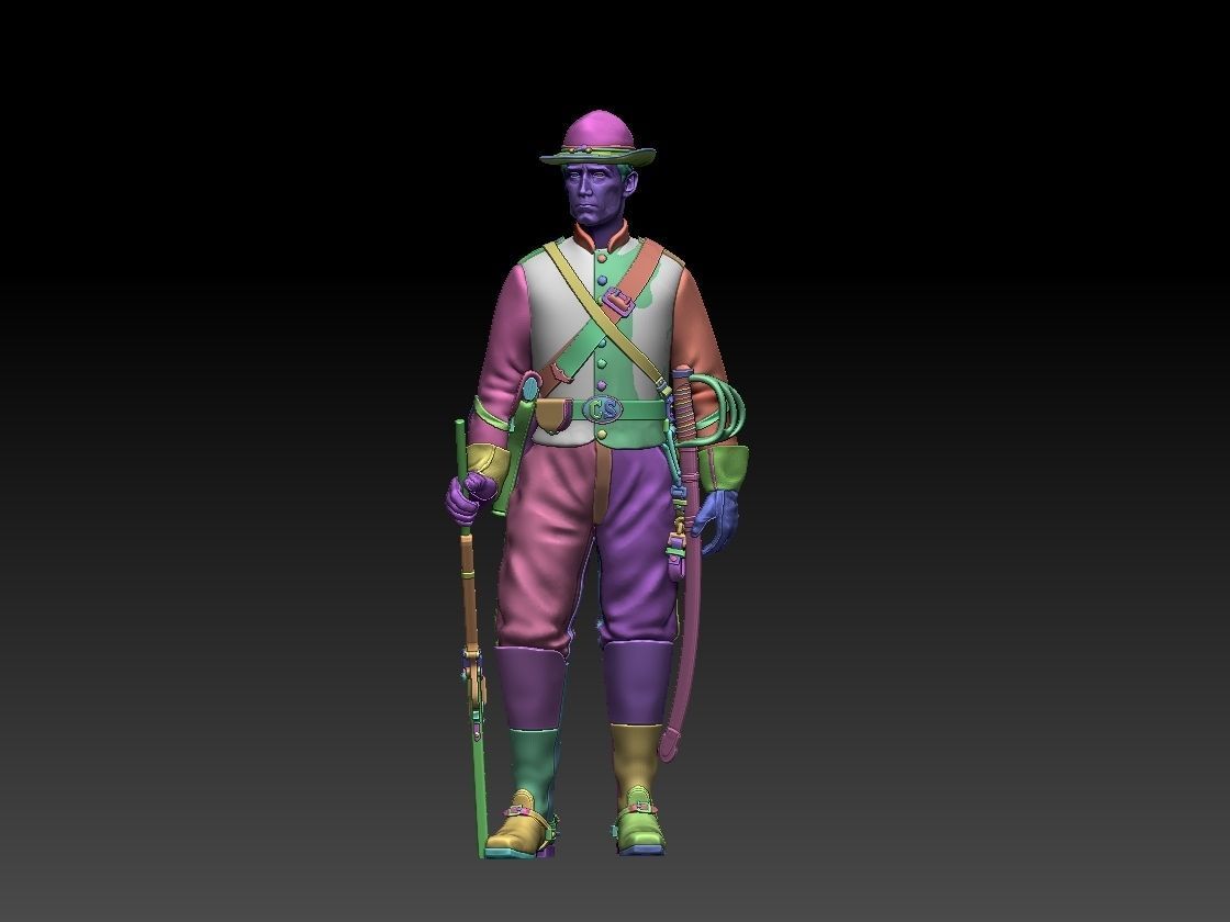 Soldier Confederate  cavalry 3D print model_10