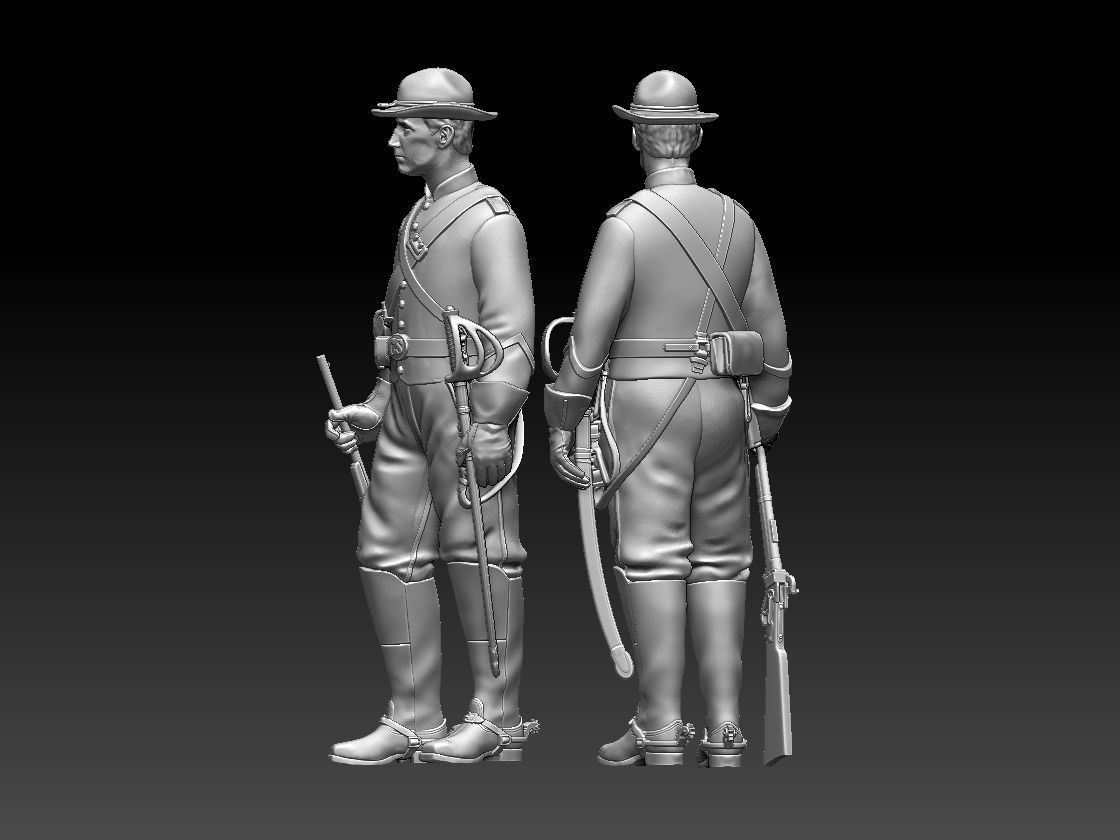 Soldier Confederate  cavalry 3D print model_27