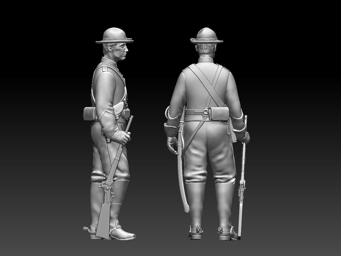 Soldier Confederate  cavalry 3D print model_31
