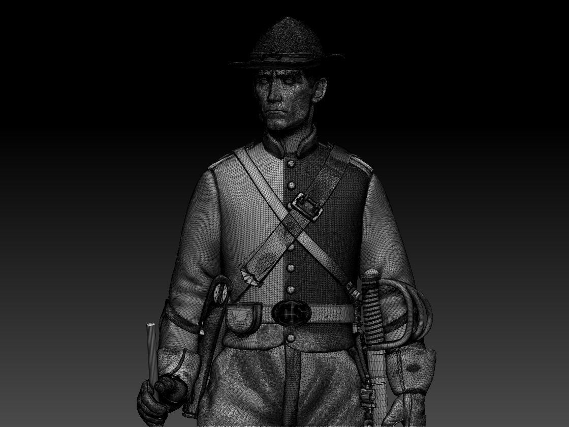 Soldier Confederate  cavalry 3D print model_48