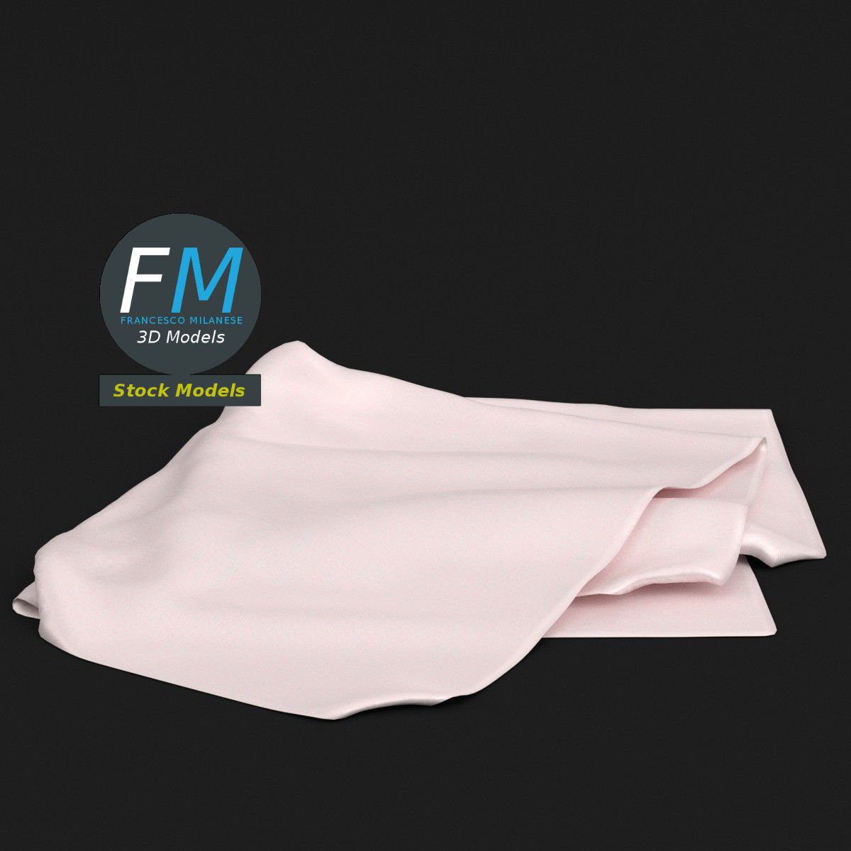 Folded fabric 3D model_4