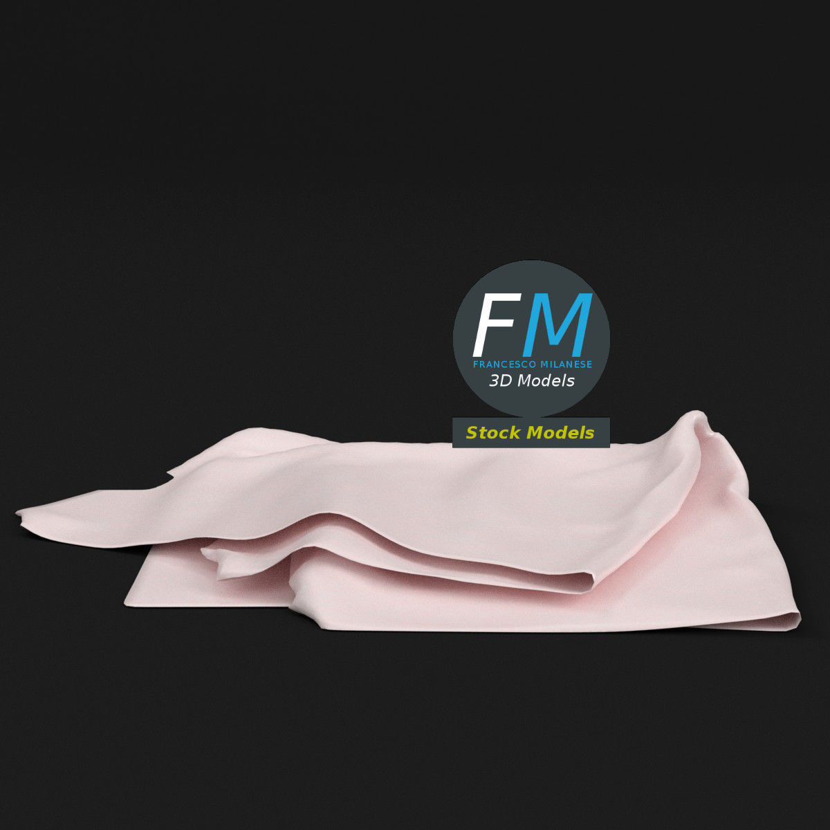 Folded fabric 3D model_3