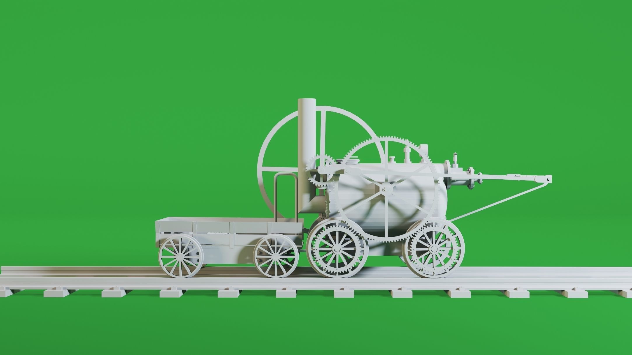 4 Locomotives- High detail 3d models Low-poly 3D model_5