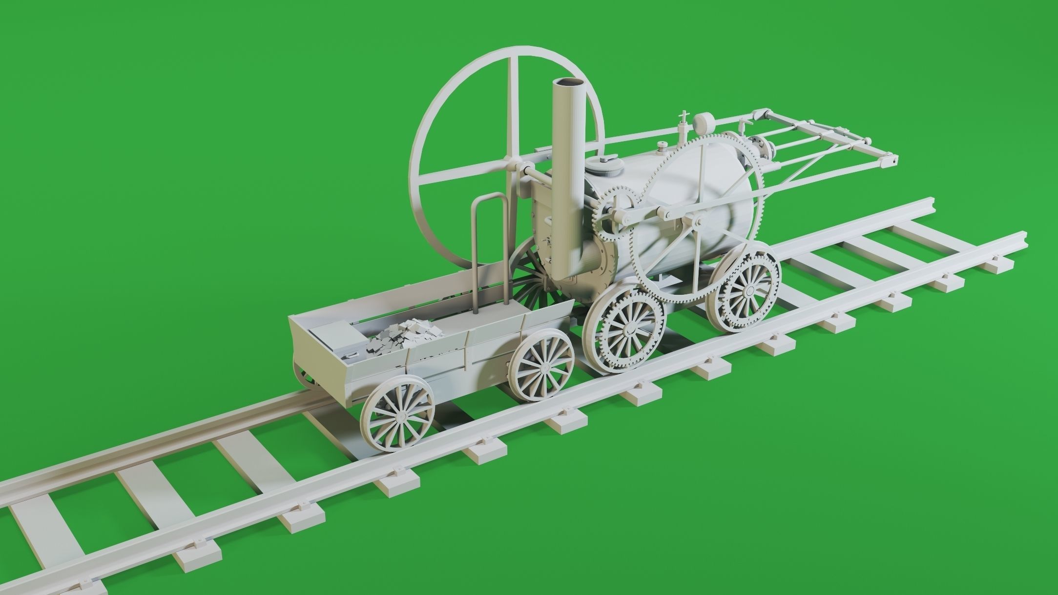 4 Locomotives- High detail 3d models Low-poly 3D model_6