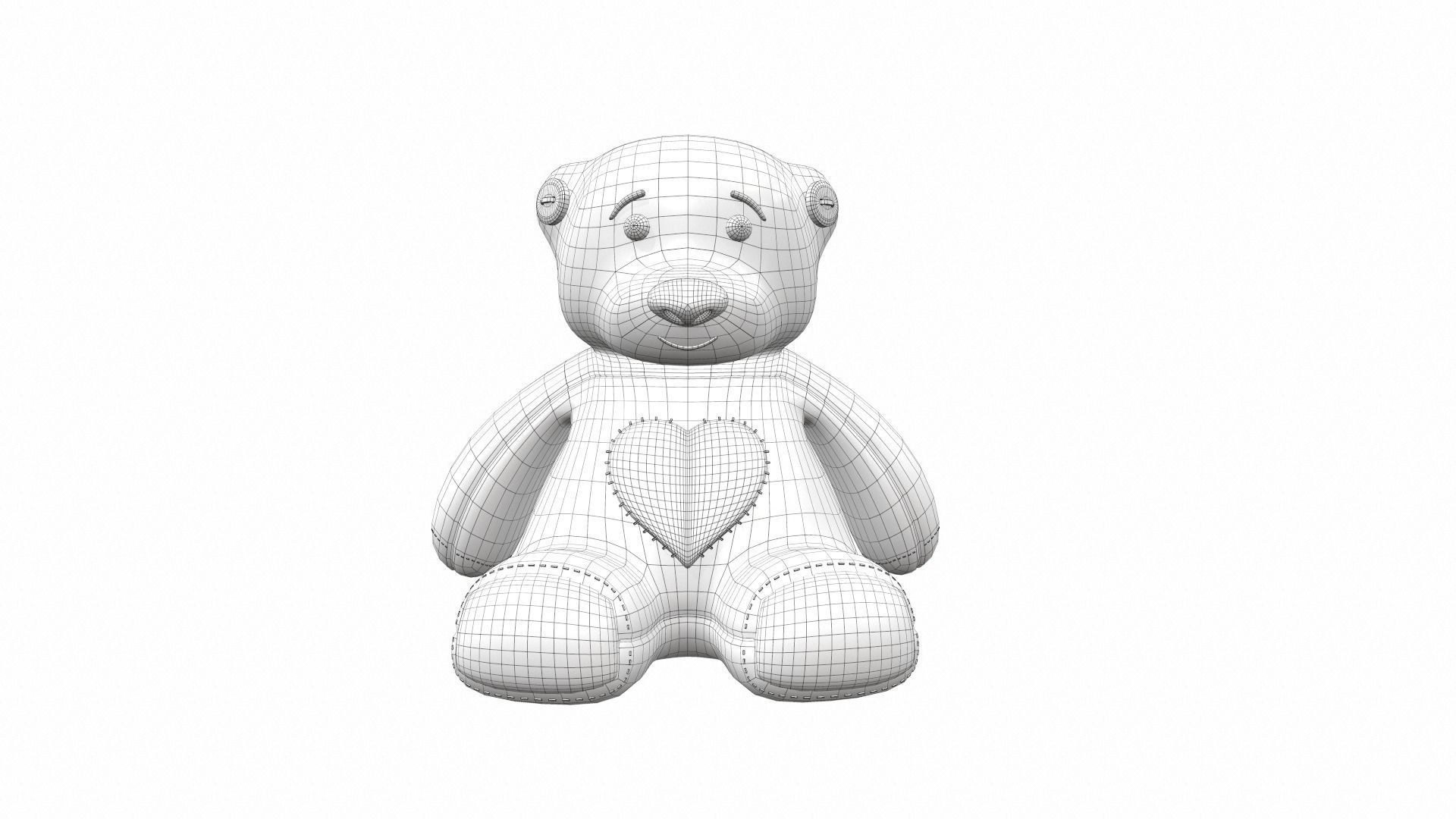 Plush toy bear 1 3D model_6