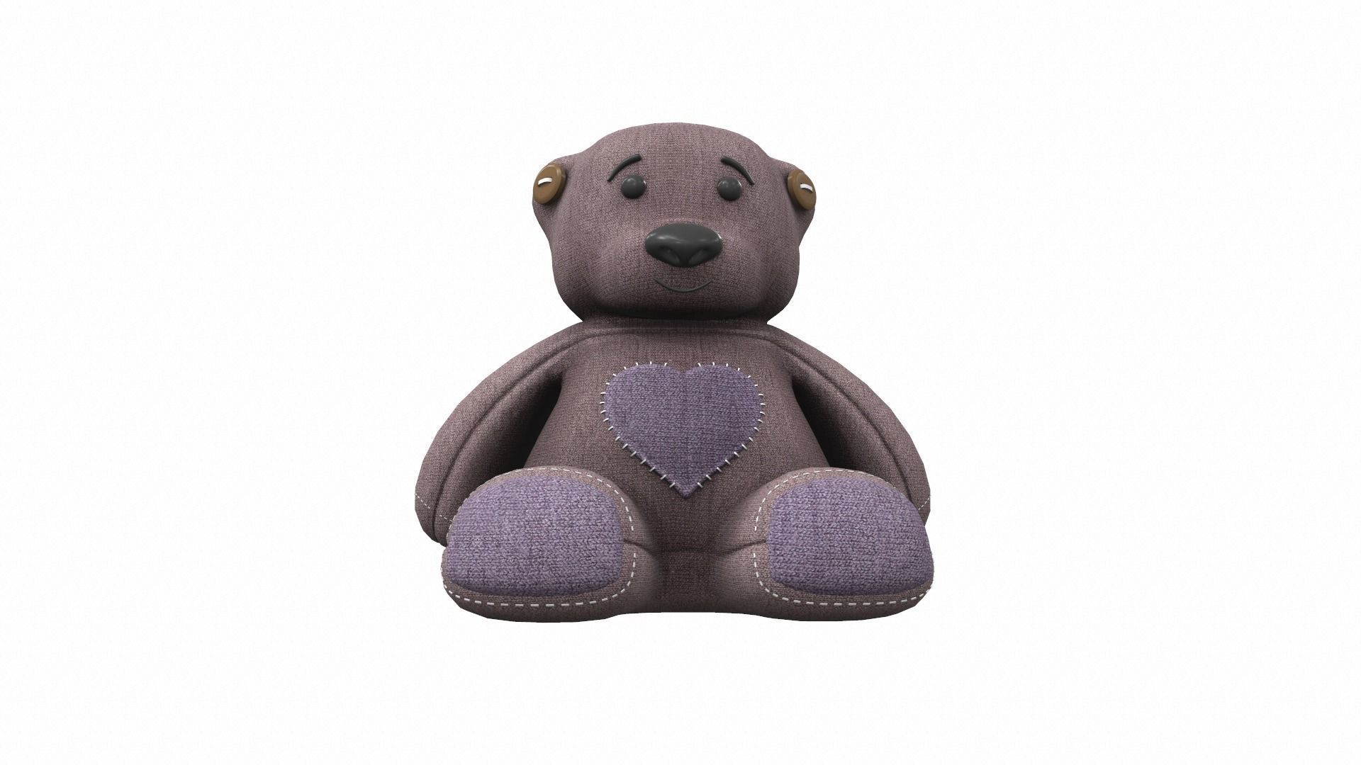 Plush toy bear 1 3D model_1