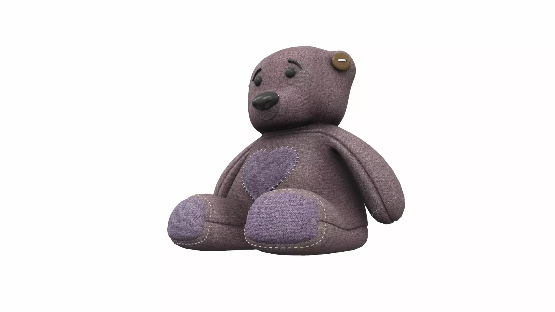 Plush toy bear 1 3D model_0