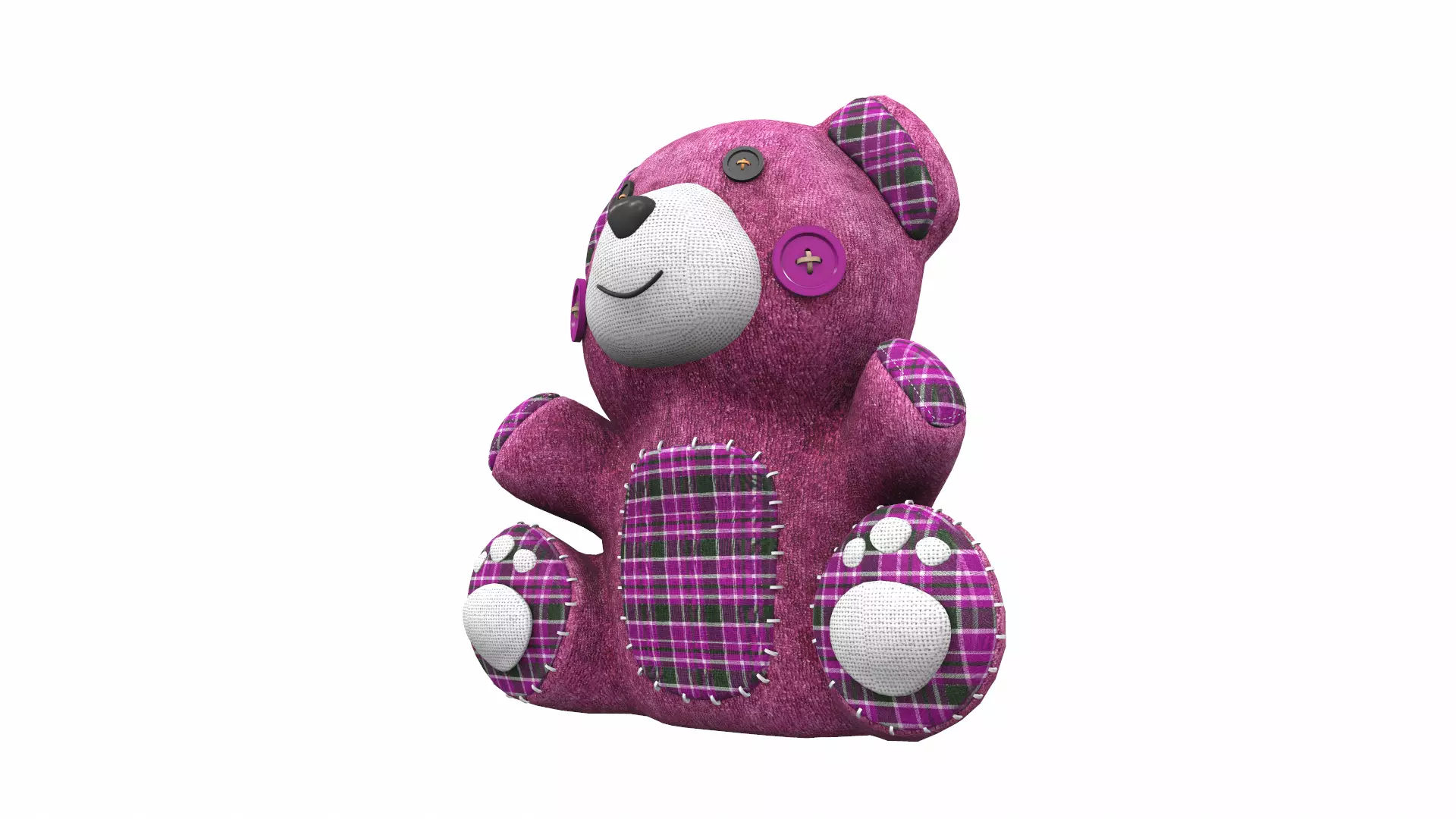 Plush toy bear 2 3D model_0