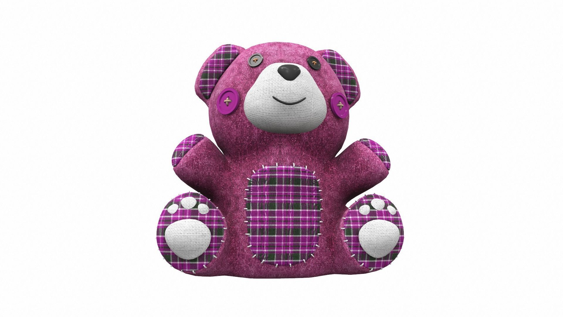 Plush toy bear 2 3D model_1