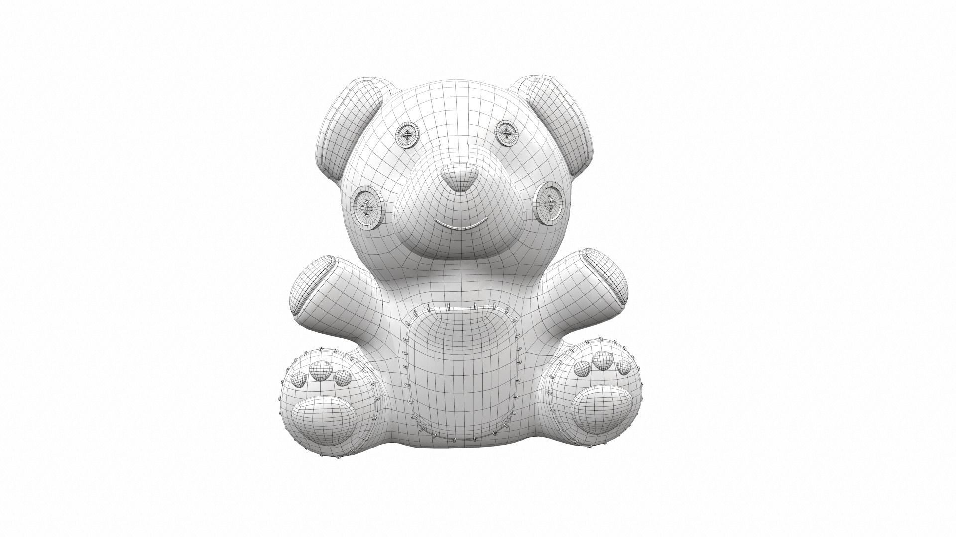 Plush toy bear 2 3D model_6