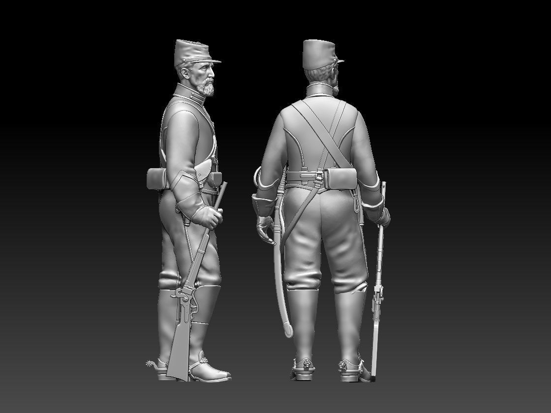 Soldier Union  cavalry 3D print model_1