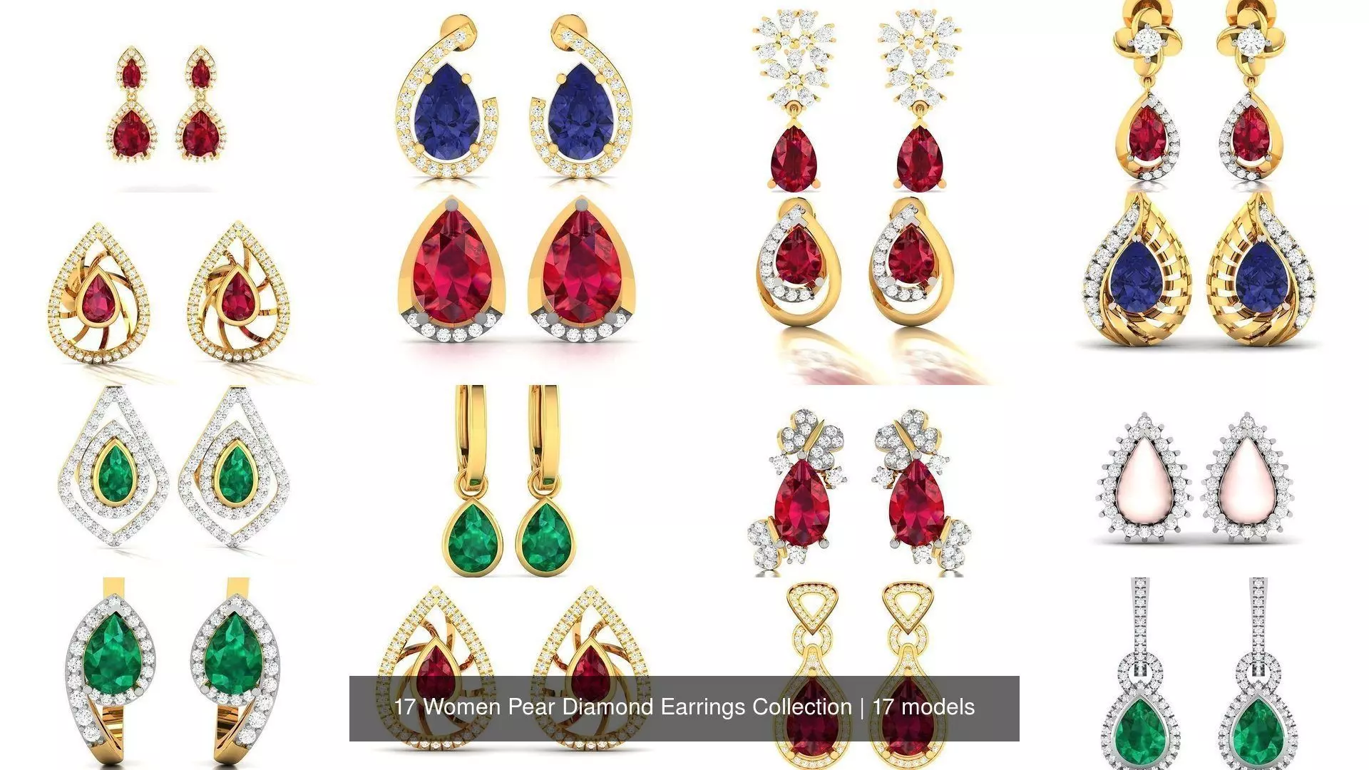 17 Women Pear Diamond Earrings Collection _0